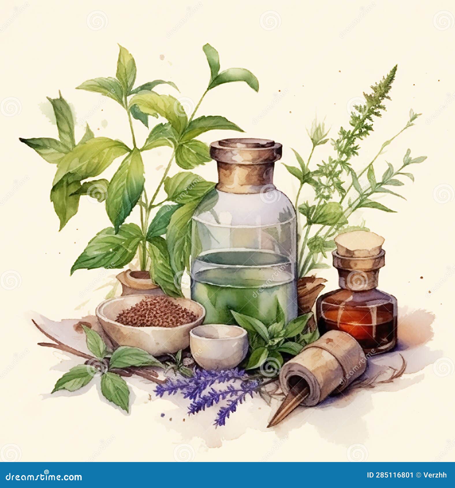 Botanical Illustration with Chinese Medicine Plants 48 Stock ...