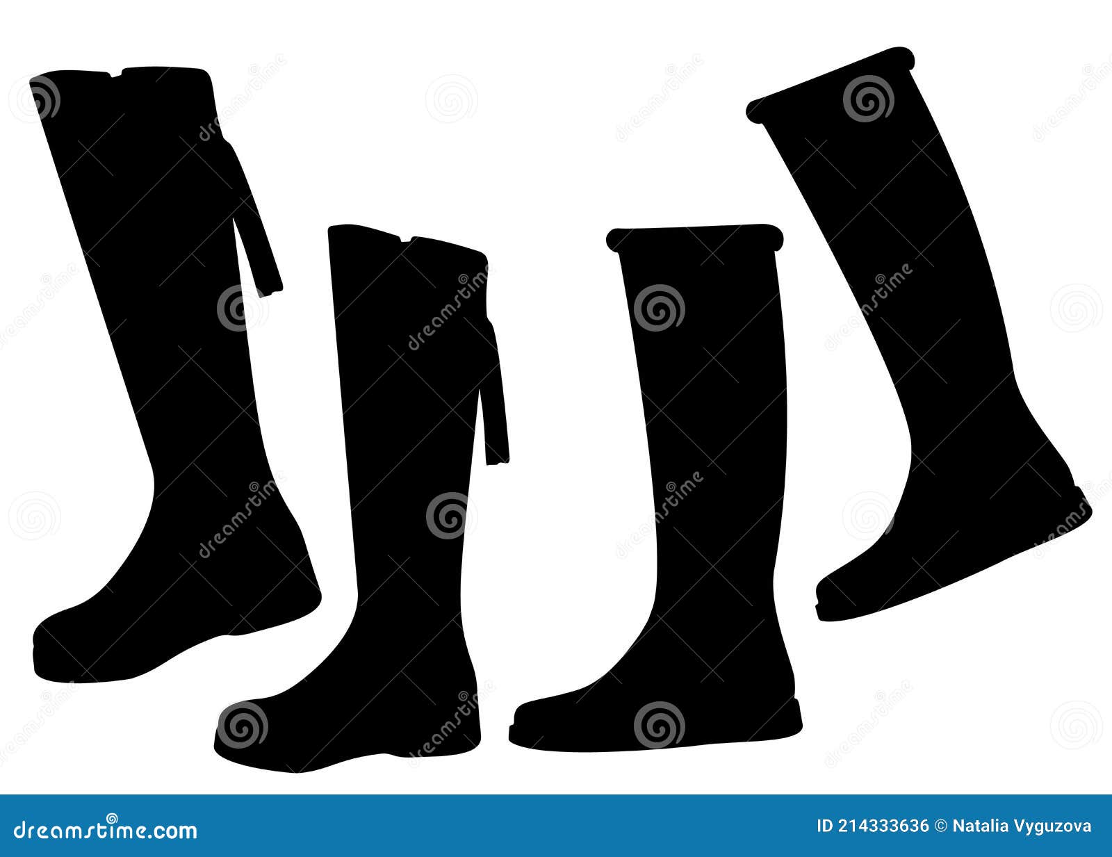 Botas Altas Mujeres Sin Tacones En El Ilustración del Vector - Ilustración de invierno, calzado: 214333636