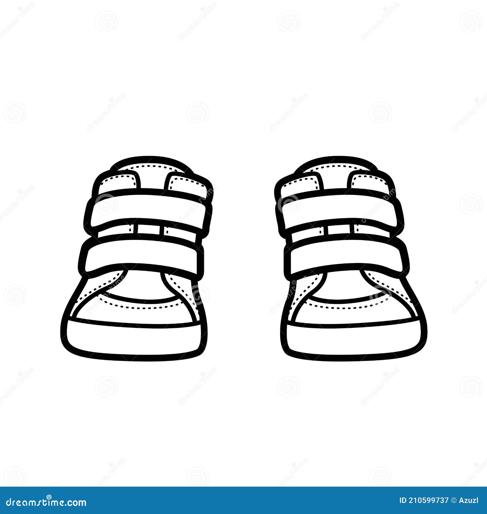 Botas Invierno Unisex Con Contorno De Velcro Para Colorear En Ilustración del Vector Ilustración de zapatos, kindergarten: 210599737