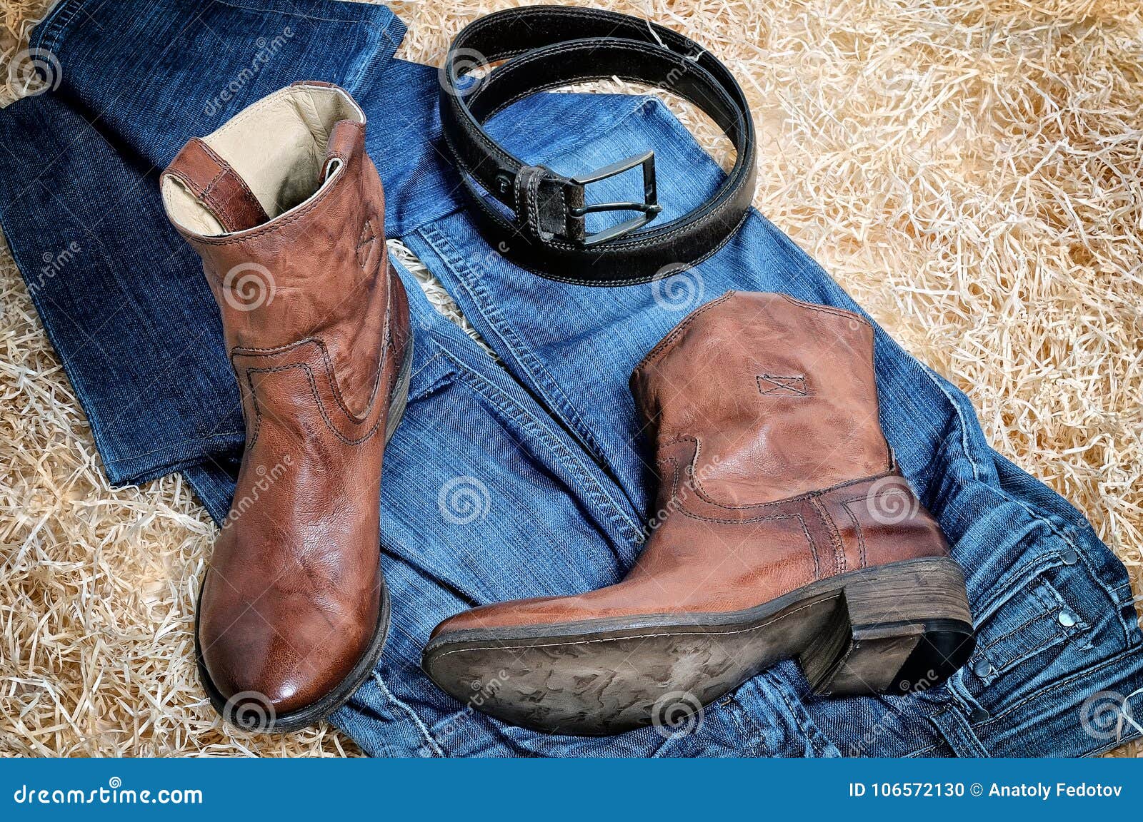 calça de couro cowboy