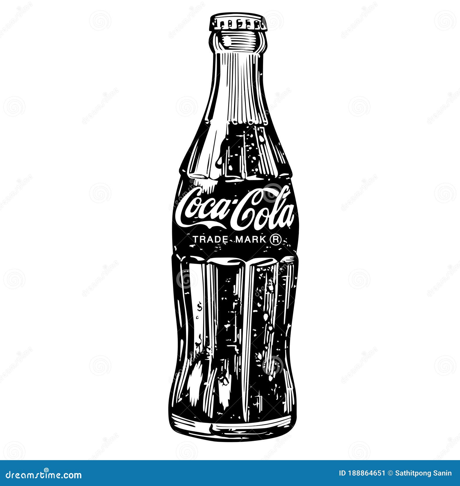 Botella Clásica De Cocacola Sobre Ilustración Vectorial De Fondo Blanco  Foto editorial - Ilustración de historieta, estilo: 188864651