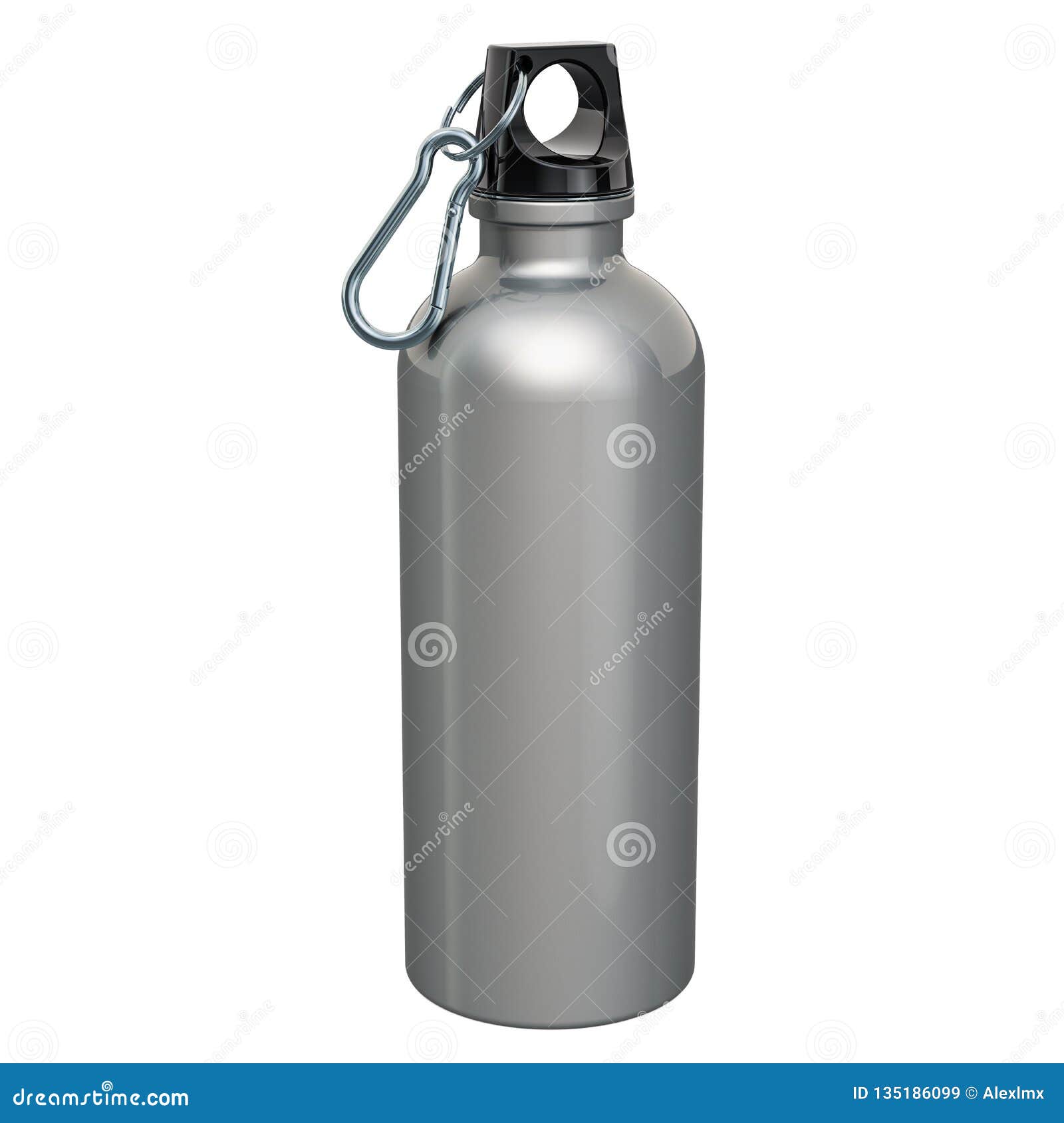 Botella De Agua De Acero Inoxidable, Representación 3D Stock de ilustración  - Ilustración de cromo, aislado: 135186099