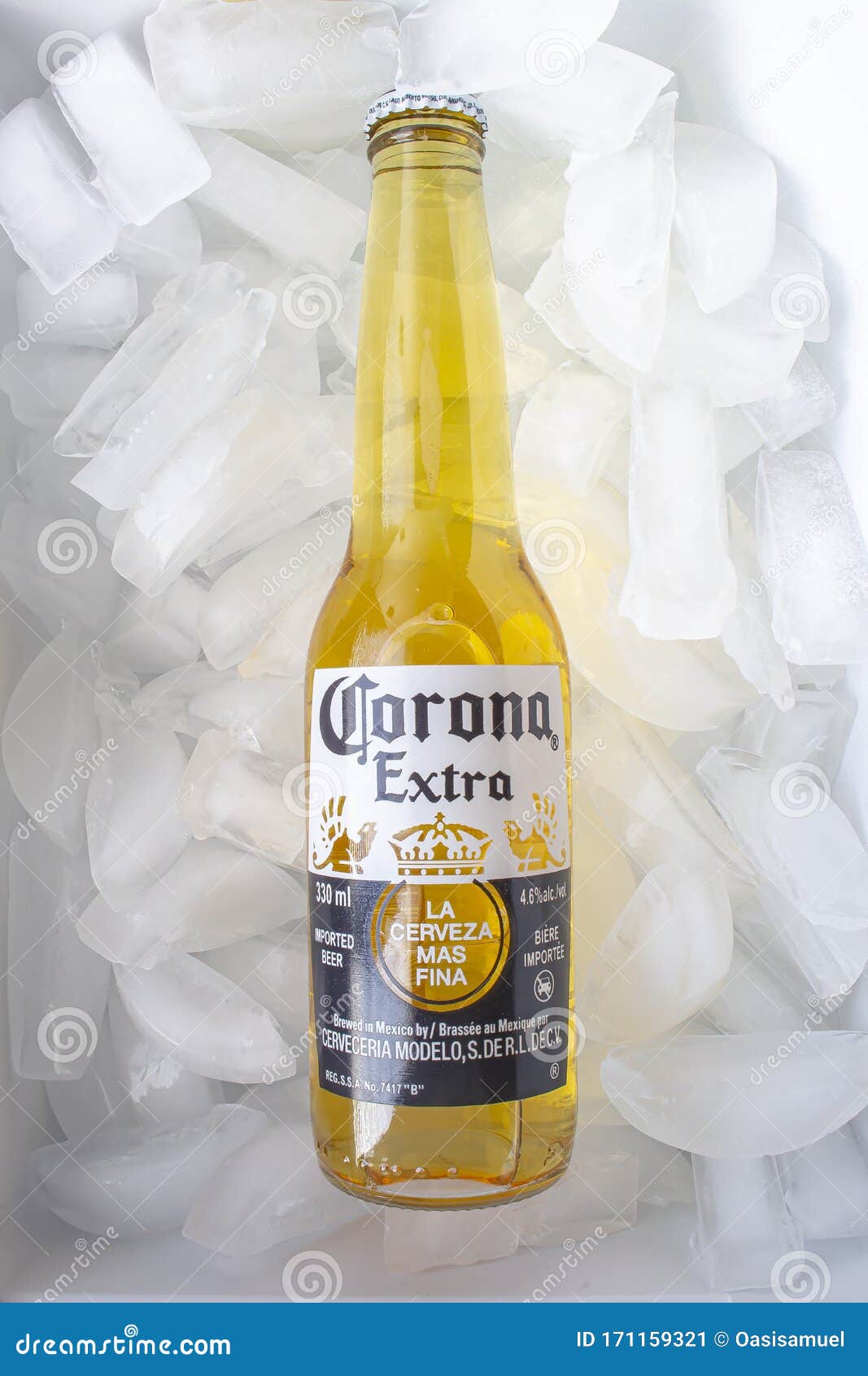 Botella De Cerveza Corona Extra En Hielo Foto editorial - Imagen de helado,  grupo: 171159321