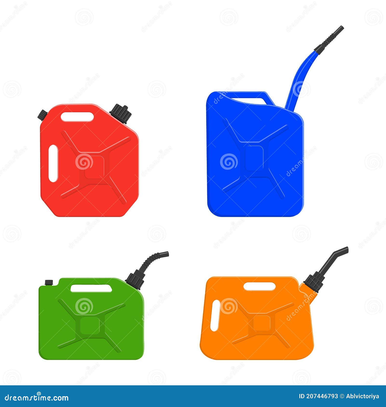 Botes De Combustible Latas De Gasolina Contenedores De Gasolina Aislados En  Fondo Blanco. Ilustración De Dibujos Animados Vectoria Ilustración del  Vector - Ilustración de almacenaje, rojo: 207446793