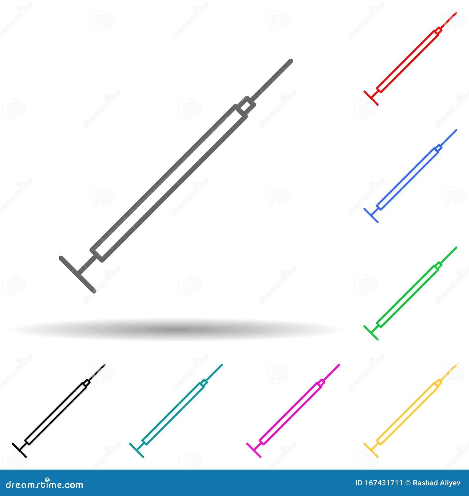 botox syringe multi color style icon. simple thin line, outline  of anti agies icons for ui and ux, website or mobile