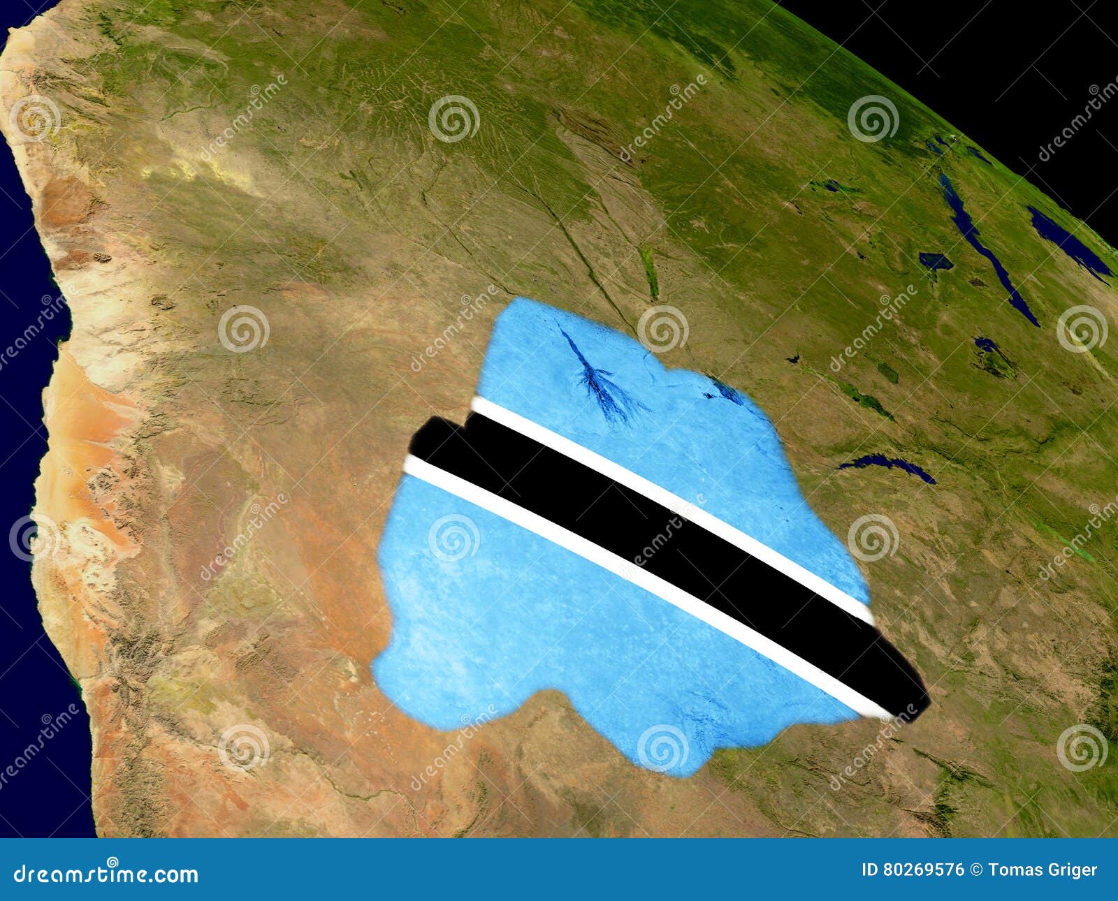 Botswana Mit Flagge Auf Erde Stock Abbildung ...