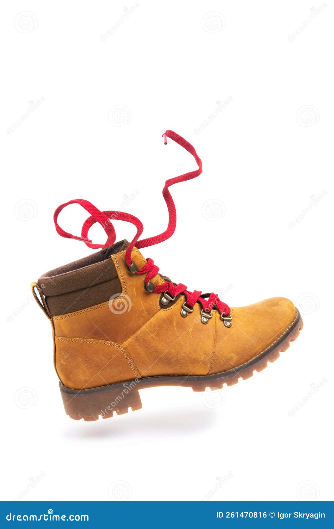 Botte De Marche En Cuir Durable Isolée. Accessoire Sportif Dynamique Et  élégant Pour Les Aventures. Chaussures De Marche Classique Photo stock -  Image du hausse, mouvement: 261470816