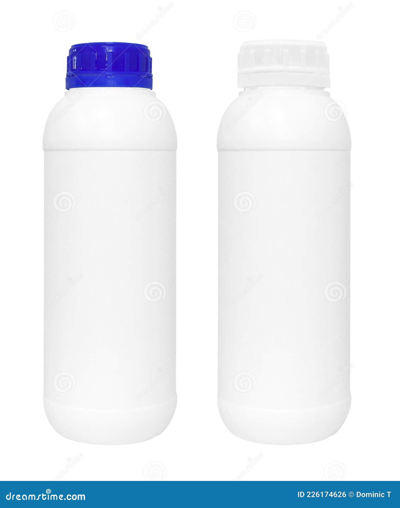 Bottiglie Bianche Di Plastica Con Tappi Bianchi E Blu Sulla Bottiglia  Bianca Di Fondo 1 Litro E 500 Millilitri Con Tappo Blu Fotografia Stock -  Immagine di plastica, millilitri: 226174626