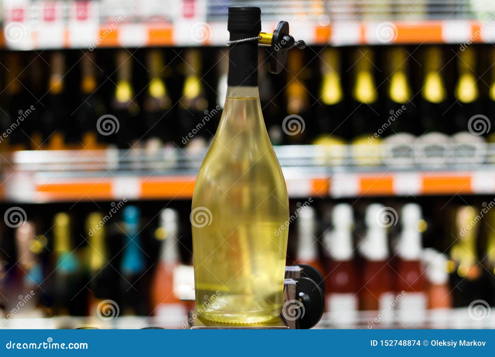 Bottle of Alcohol at the Grocery Store Closeup Stock Photo Image of