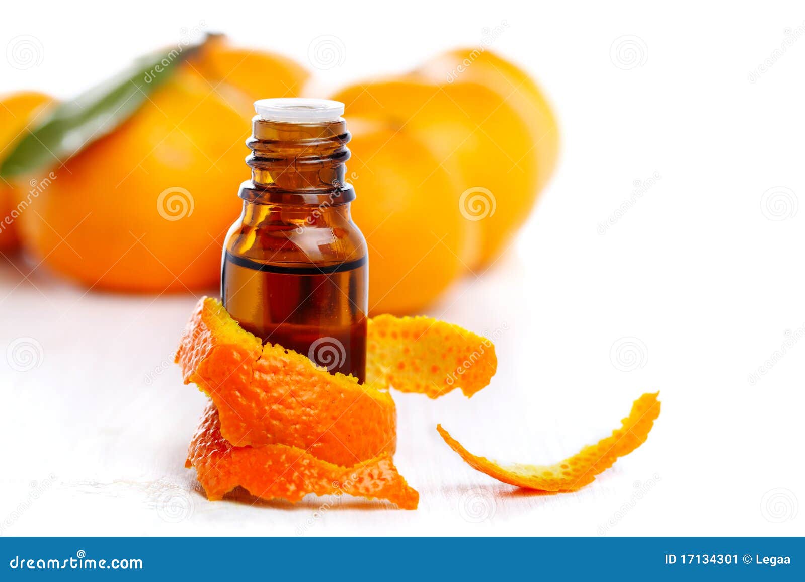 bottle of aromatic essence and orange