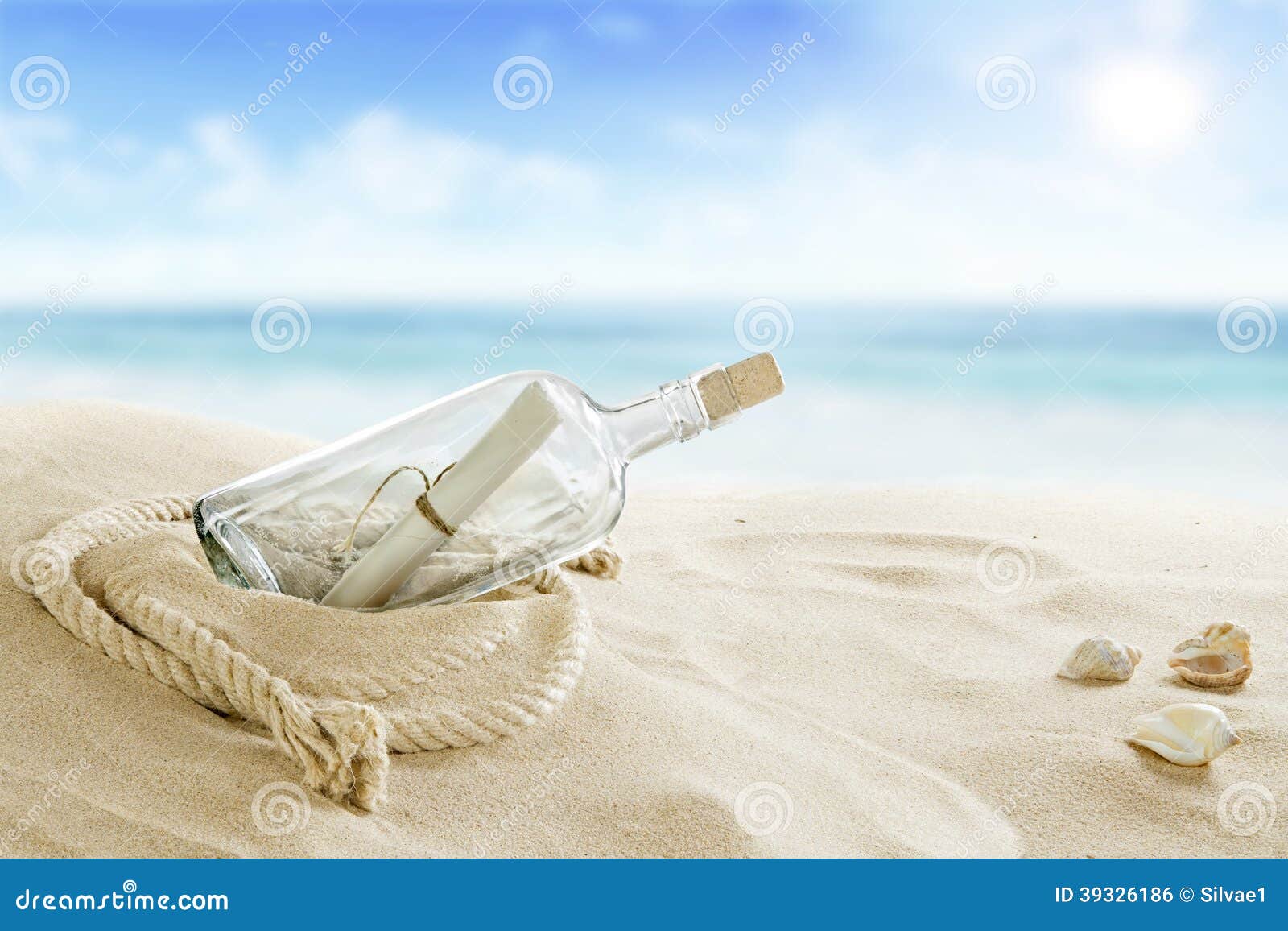 Bottle On The Beach Stock Photo Image Of Sand Message