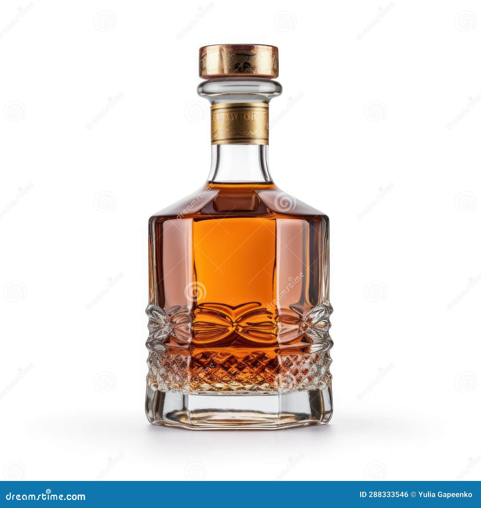 Bottle of Brandy with Golden Cap Isolated Stock Photo Image of full, transparent 288333546