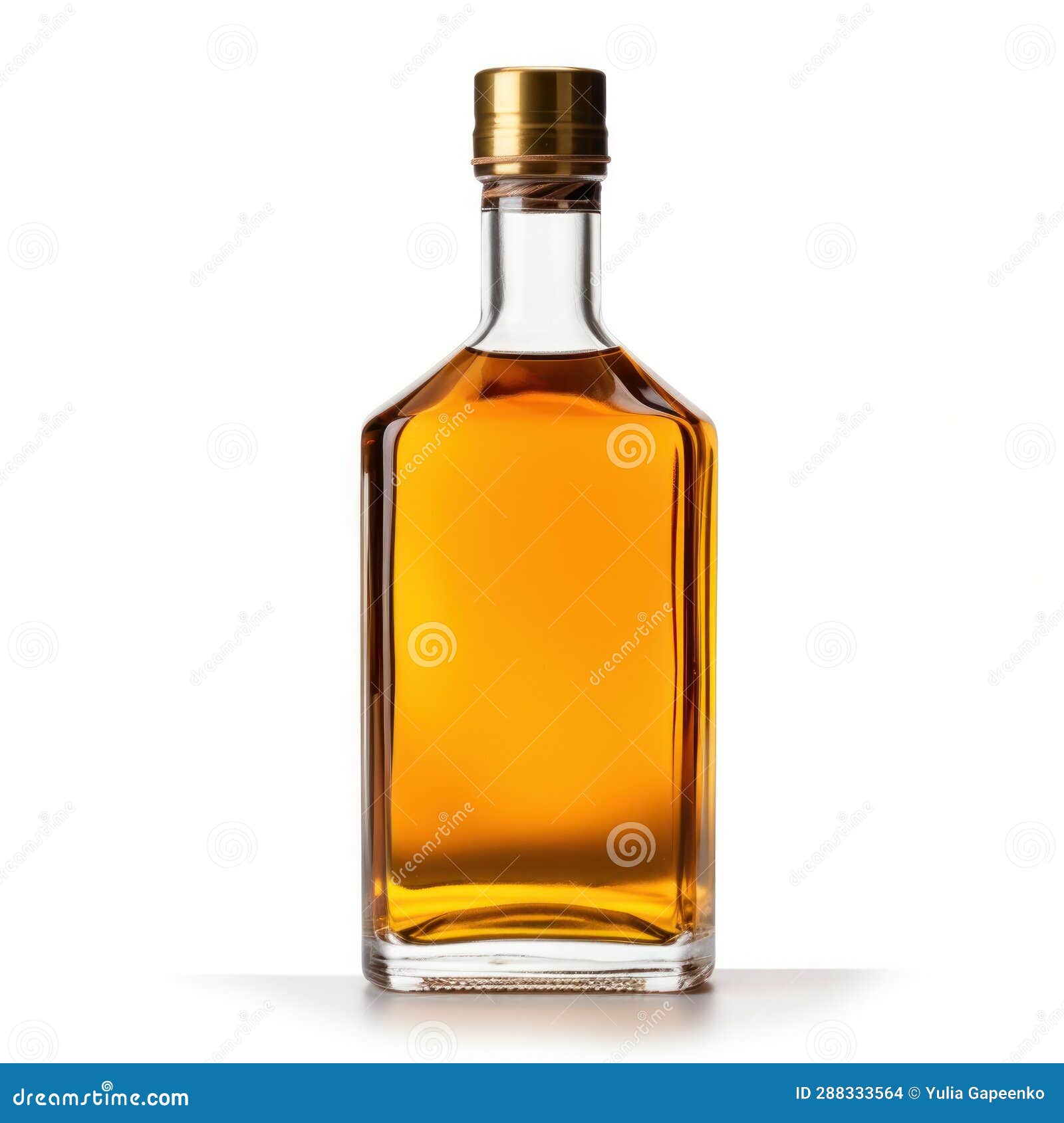 Bottle of Brandy with Golden Cap Isolated Stock Photo Image of party, beverage 288333564