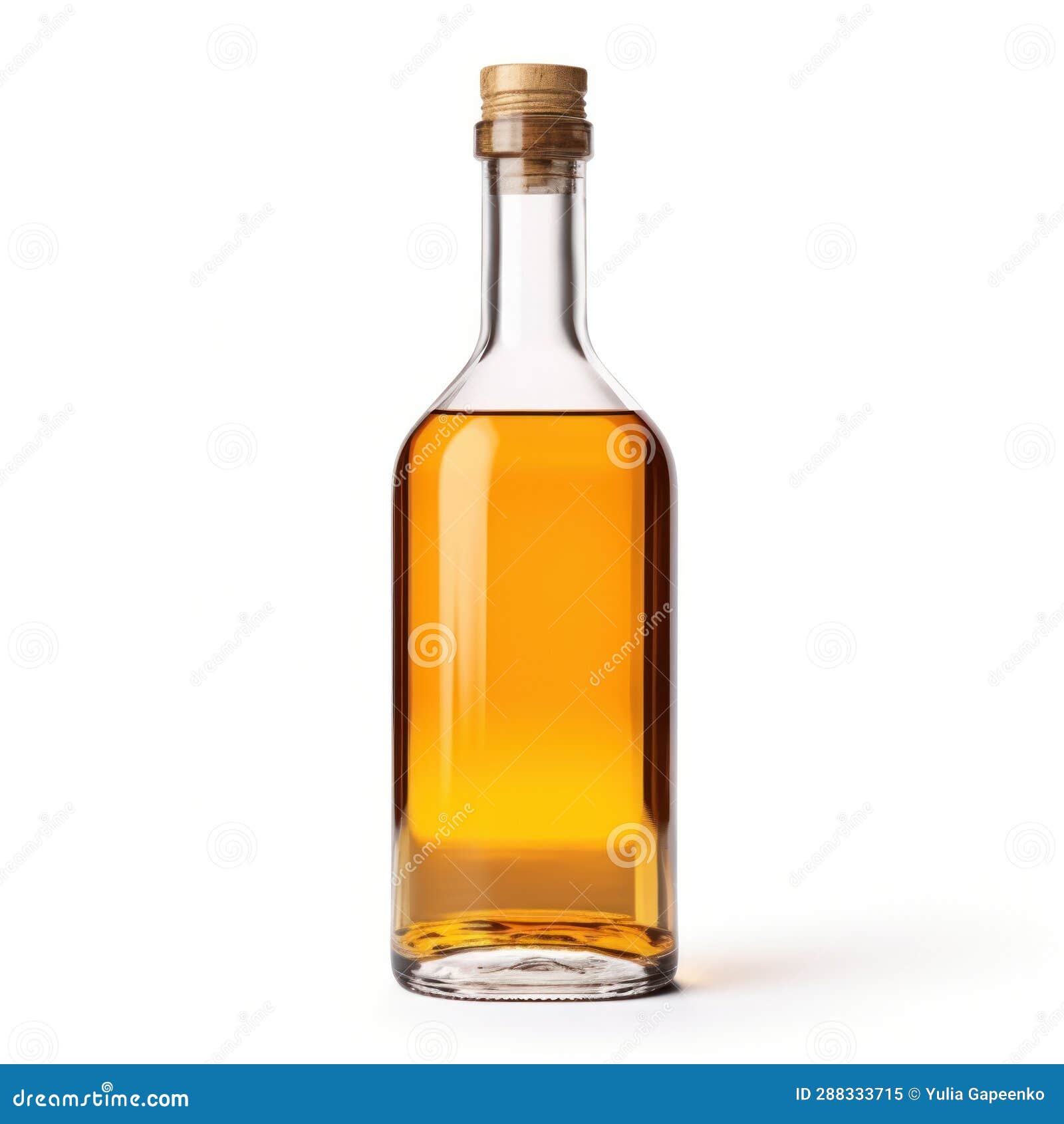 Bottle of Brandy with Golden Cap Isolated Stock Image Image of drink, full 288333715