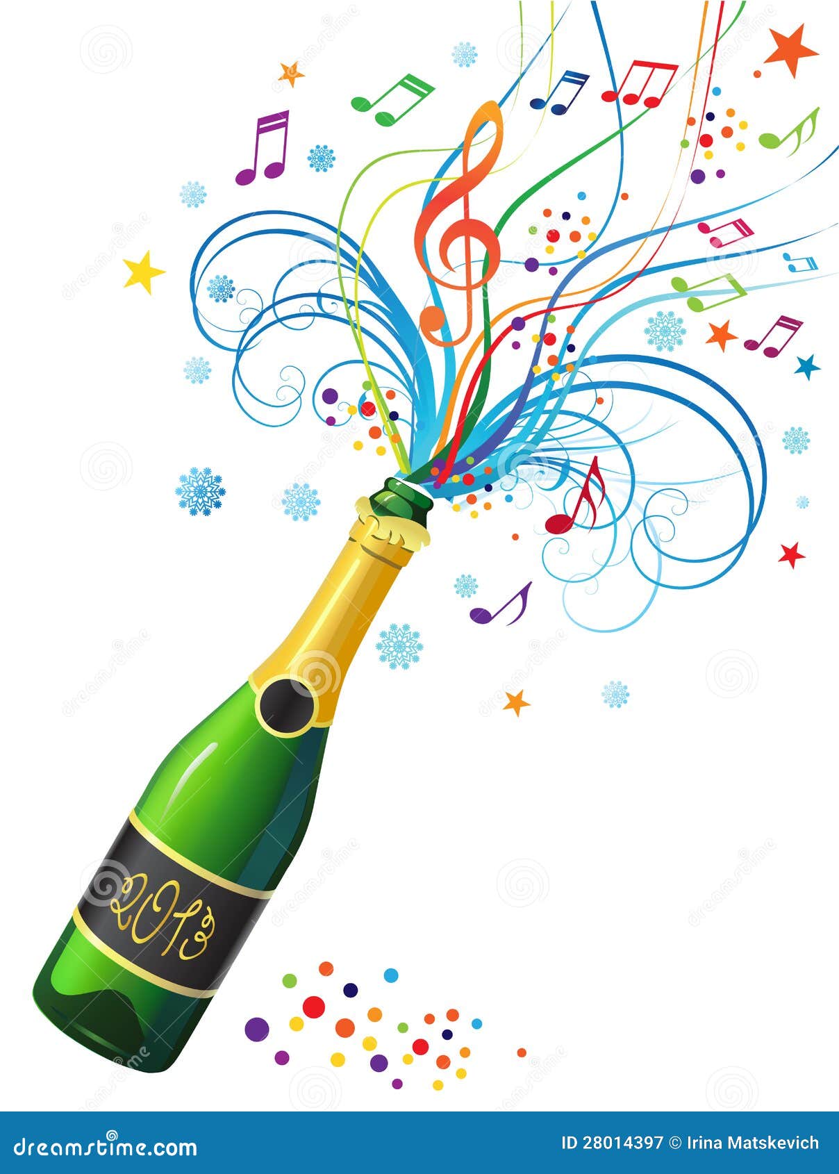 Bottle Of Champagne Stock Vector Illustration Of Foil