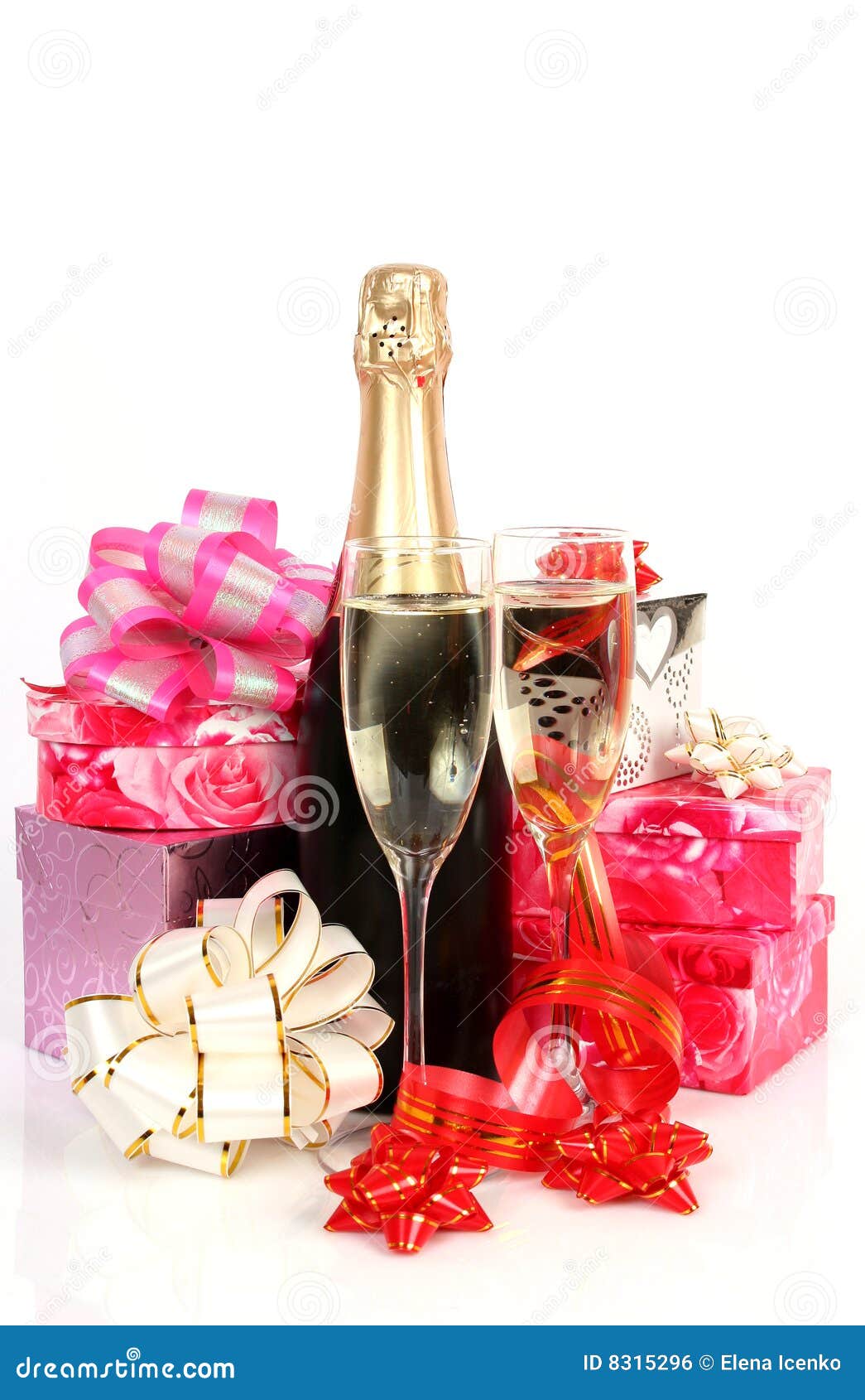 Bottle with a champagne stock photo. Image of wine, gift - 8315296