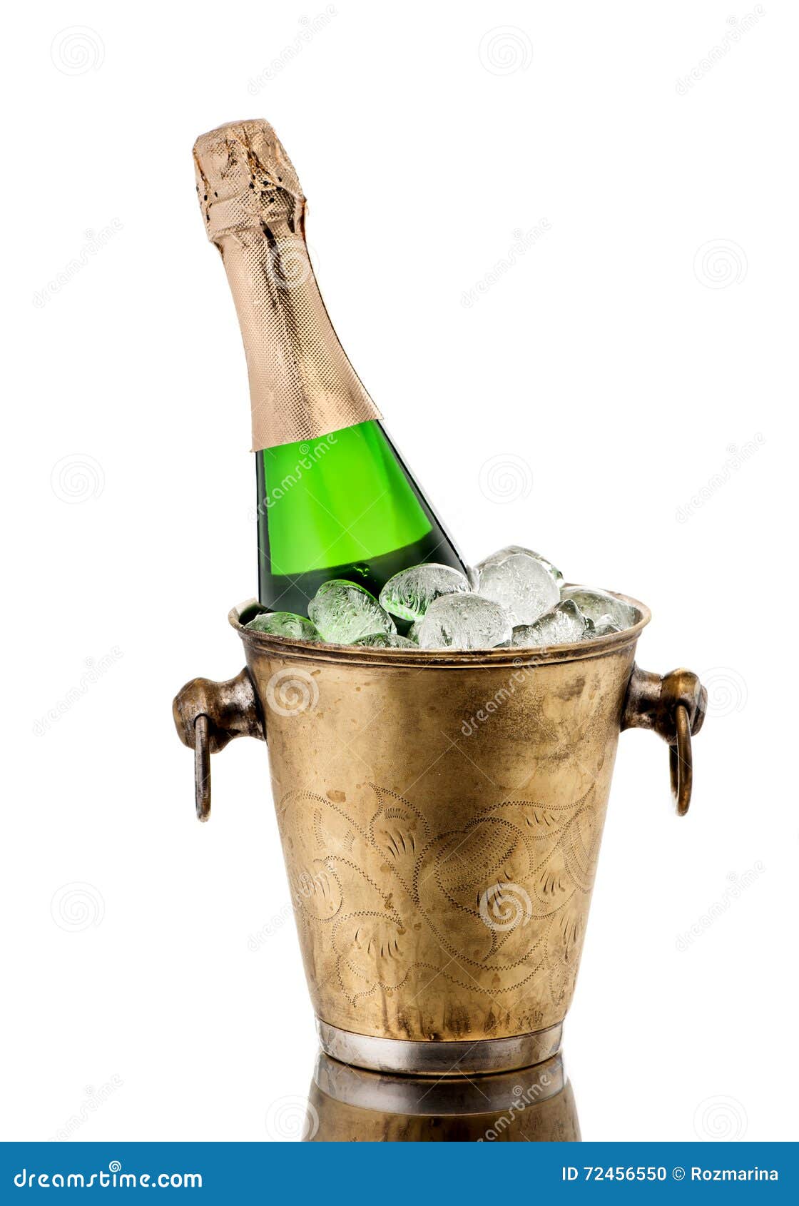 Bottle Champagne in a Bucket with Ice Stock Photo Image of antique