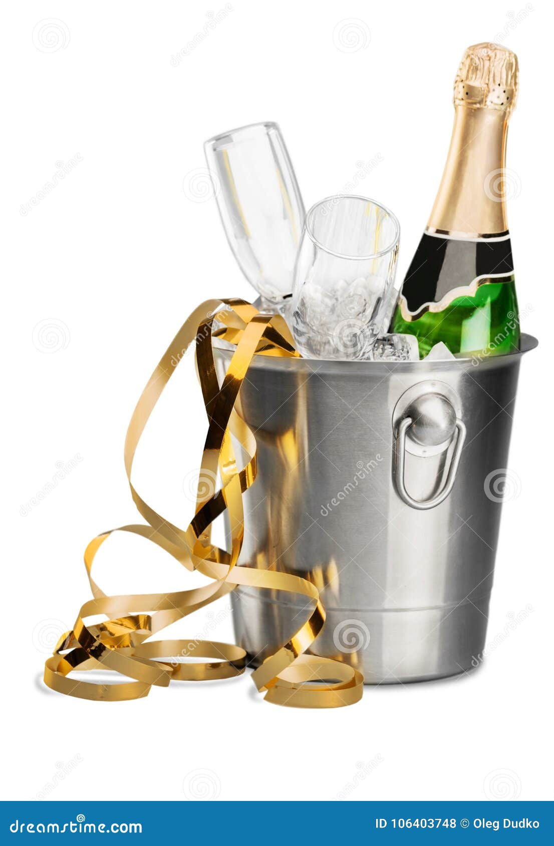 champagne flutes in bucket