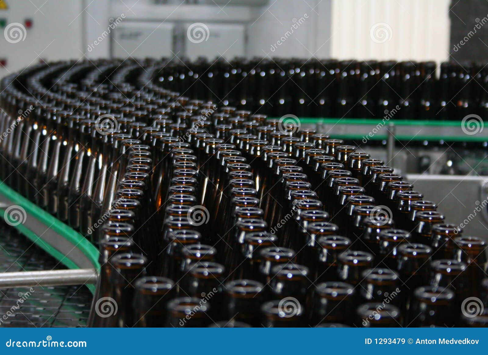 Bottle conveyor stock image. Image of production, lemonade 1293479
