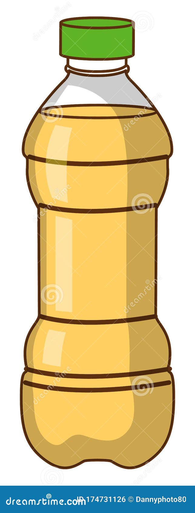Bottle of Cooking Oil on White Background Stock Vector Illustration
