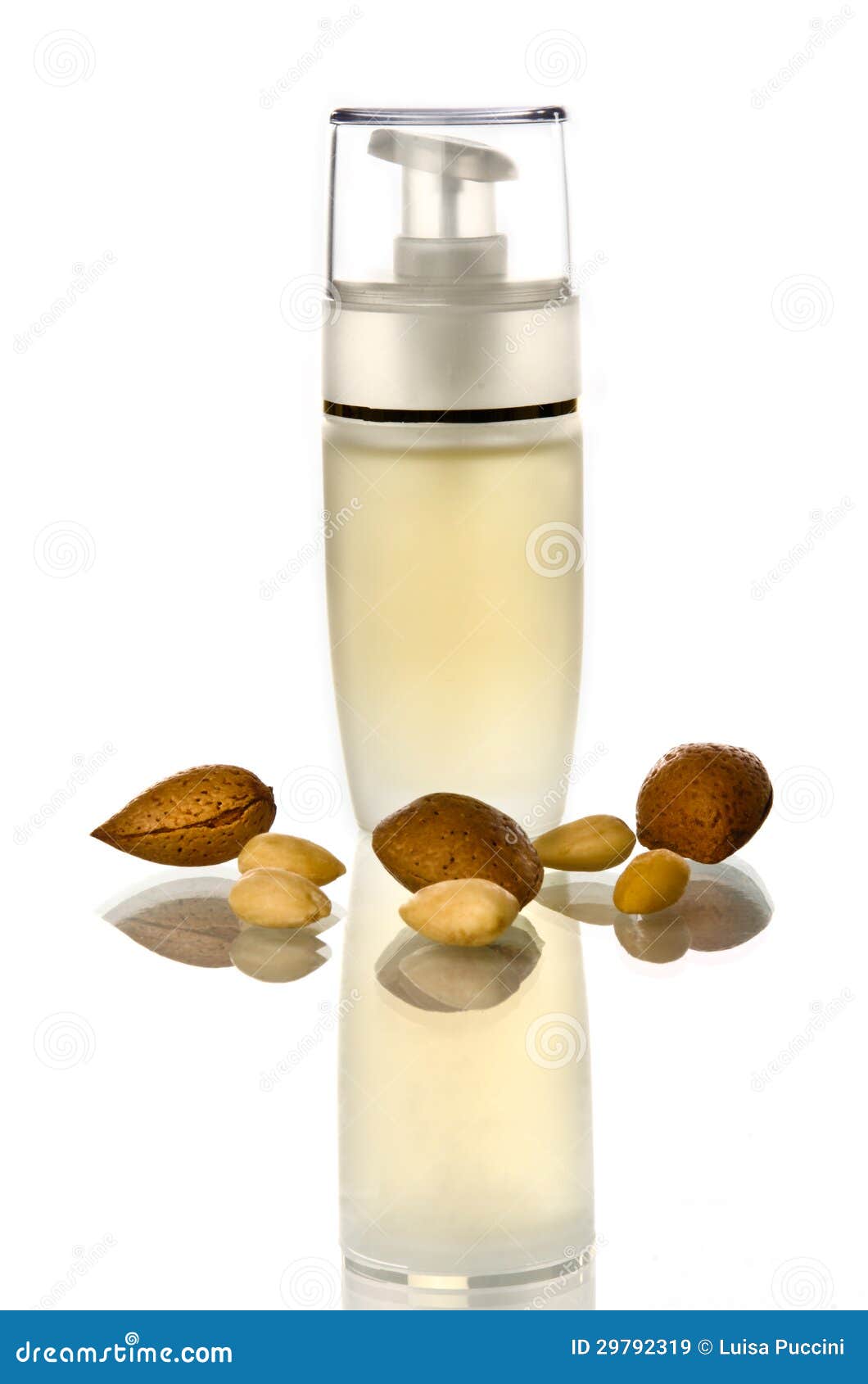 Bottle of almonds oil stock image. Image of massage, almond 29792319