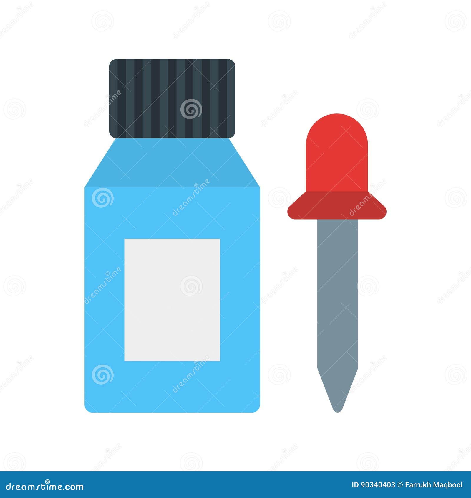 Bottle and Dropper stock vector. Illustration of chemical 90340403