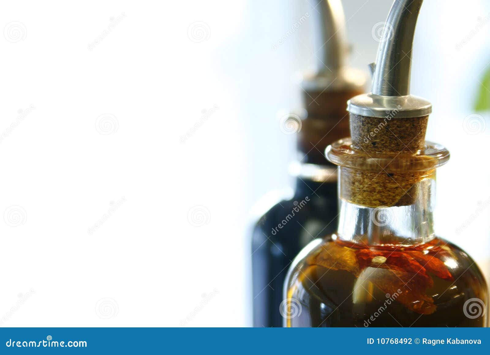 Bottle of Extra Virgin Olive Oil and Balsamic Vine Stock Photo Image