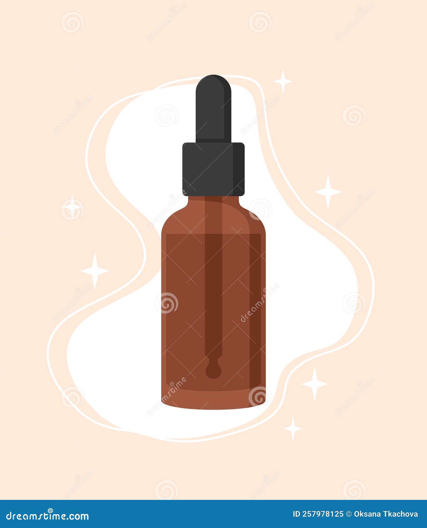 a bottle of face serum. facial skin care product. flat  