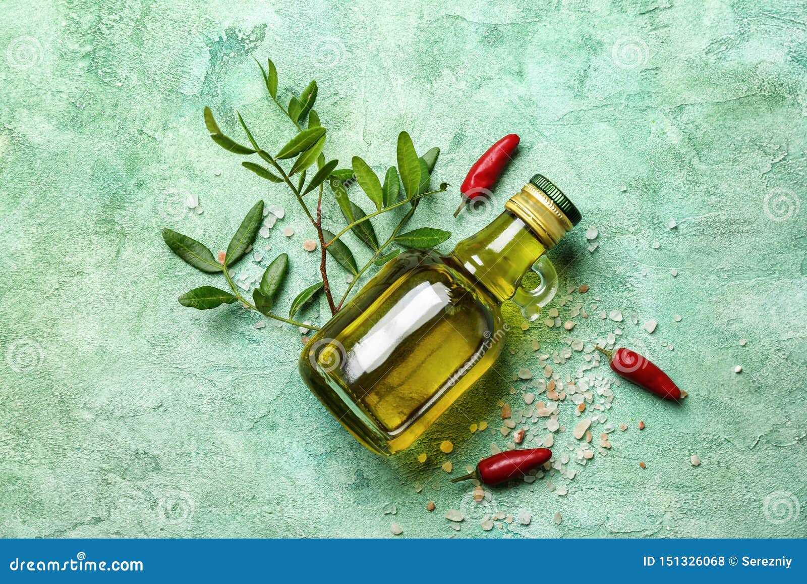 Bottle of Fresh Olive Oil on Color Table Stock Photo Image of organic, fresh 151326068