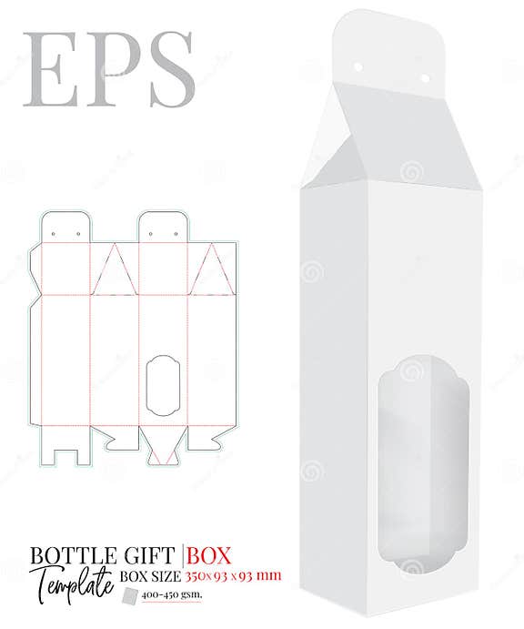 Bottle Gift Box Template, Vector with Die Cut / Laser Cut Layers. White ...