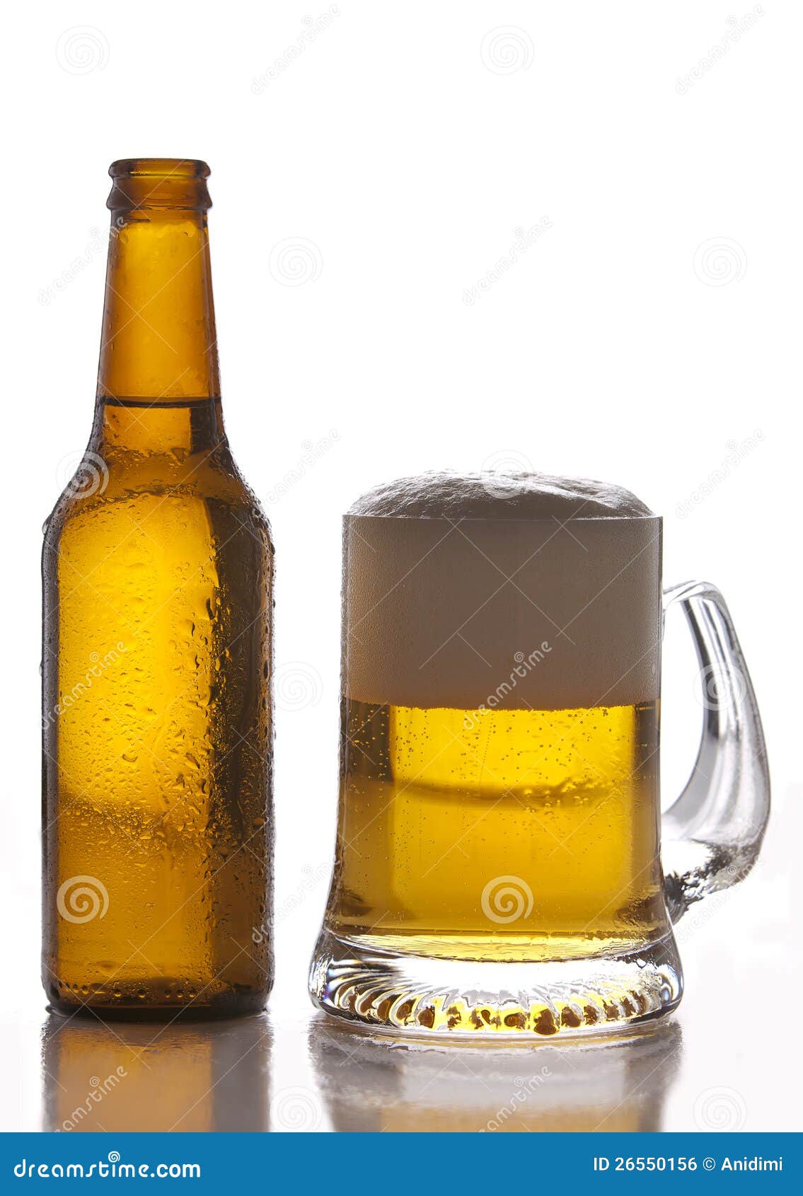Bottle and Glass of Beer stock photo. Image of cool, alcohol 26550156
