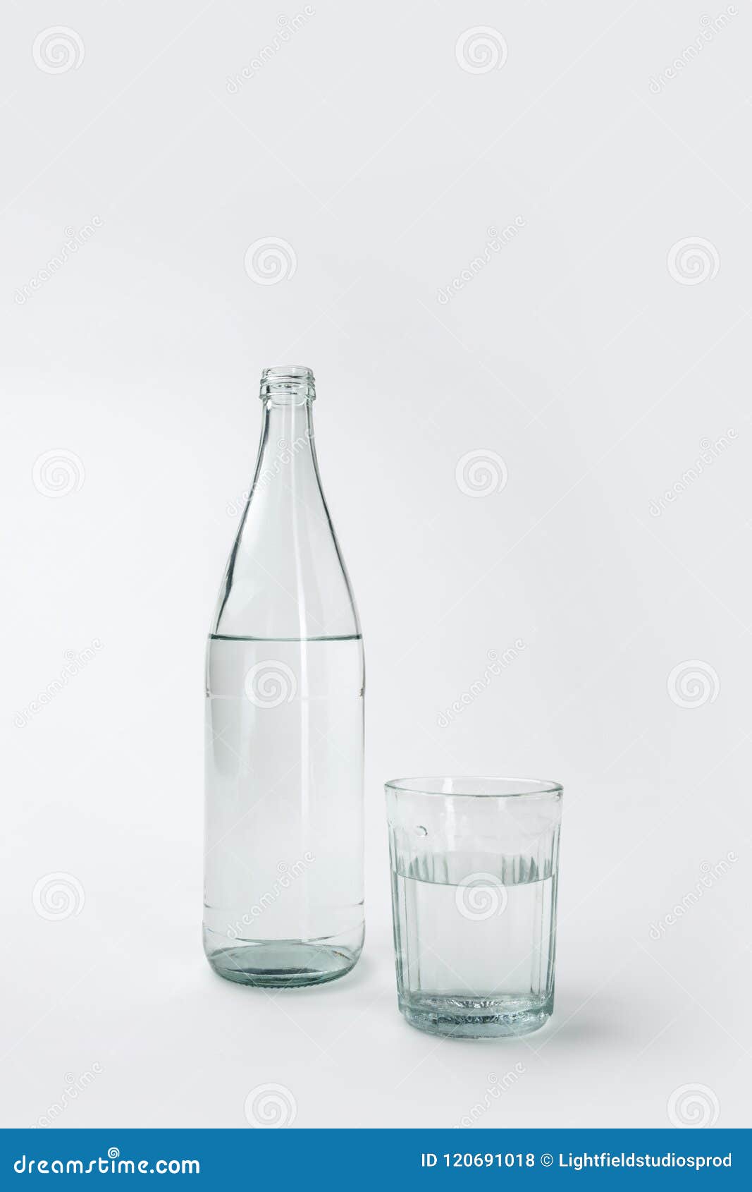 Bottle and Glass with Mineral Water Stock Photo Image of minimalistic