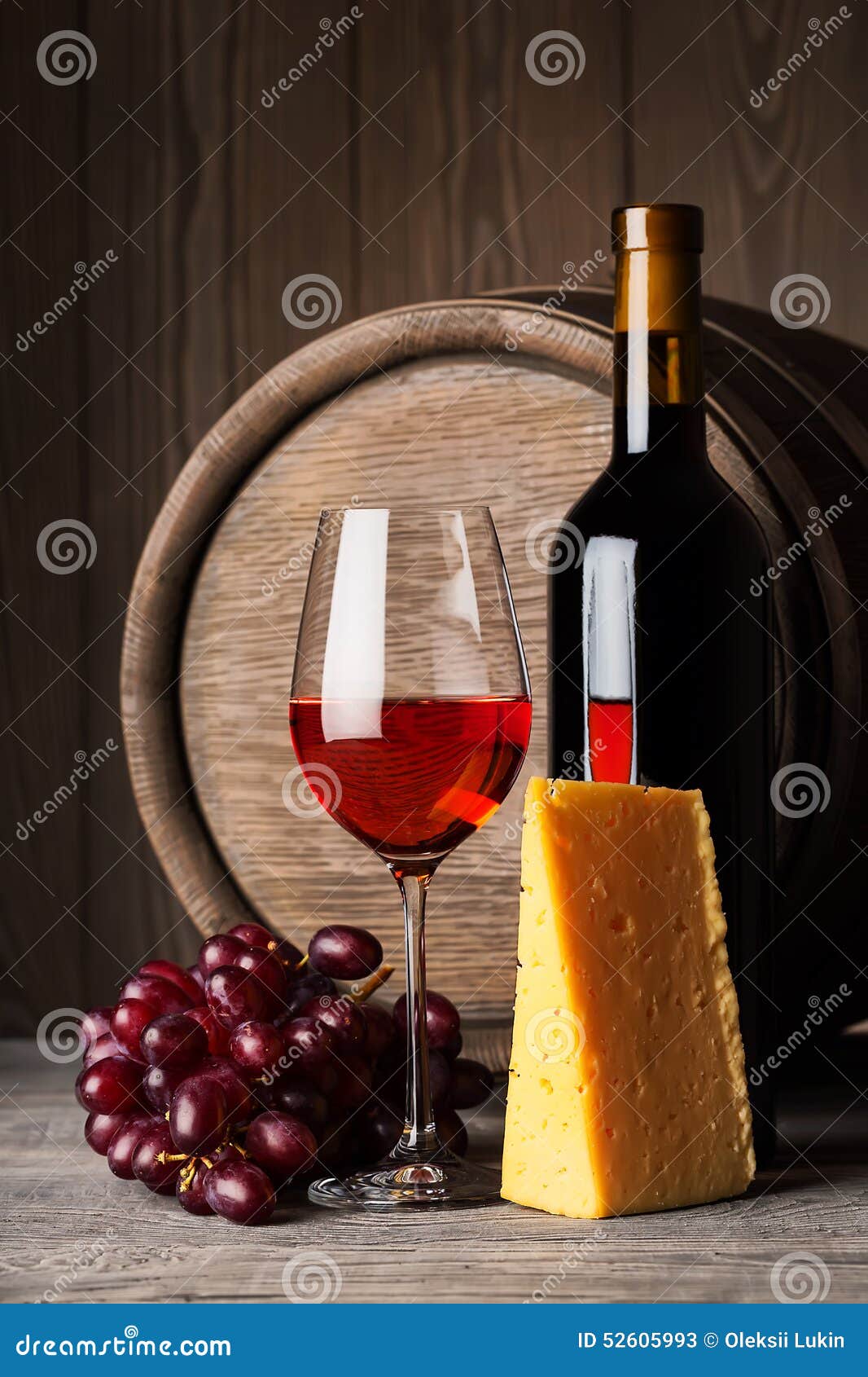 Bottle and Glass of Red Wine with Cheese and Stock Image Image of