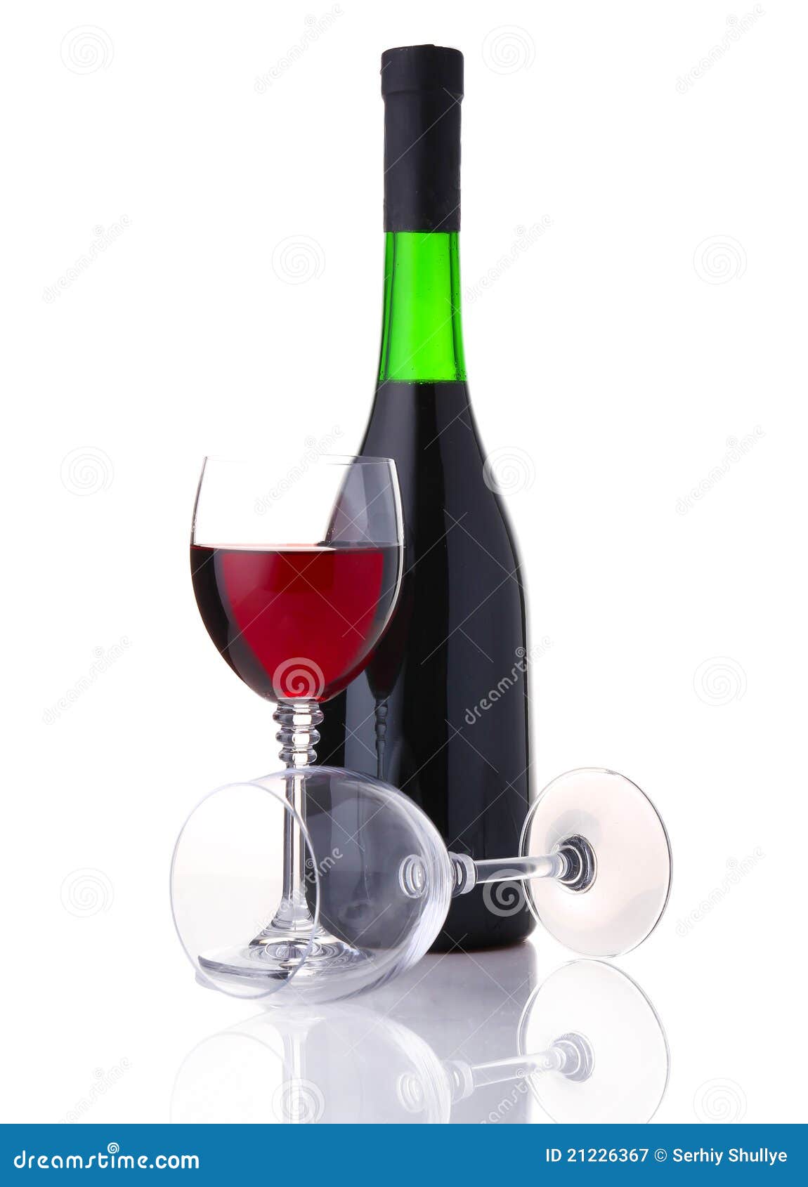 Bottle and Glass of Red Wine Isolated on White Stock Image Image of