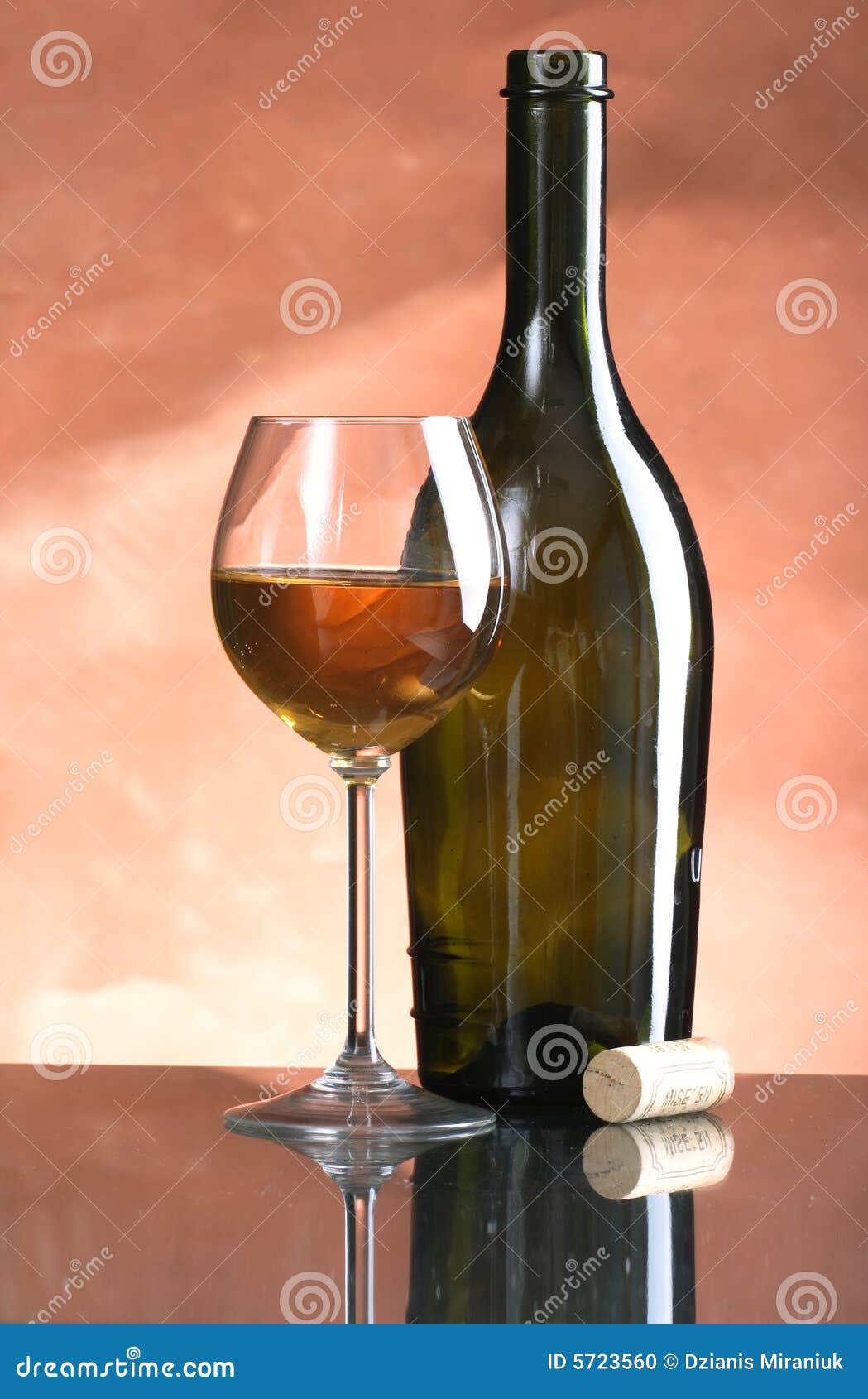 Bottle and glass of wine stock photo. Image of alcohol 5723560