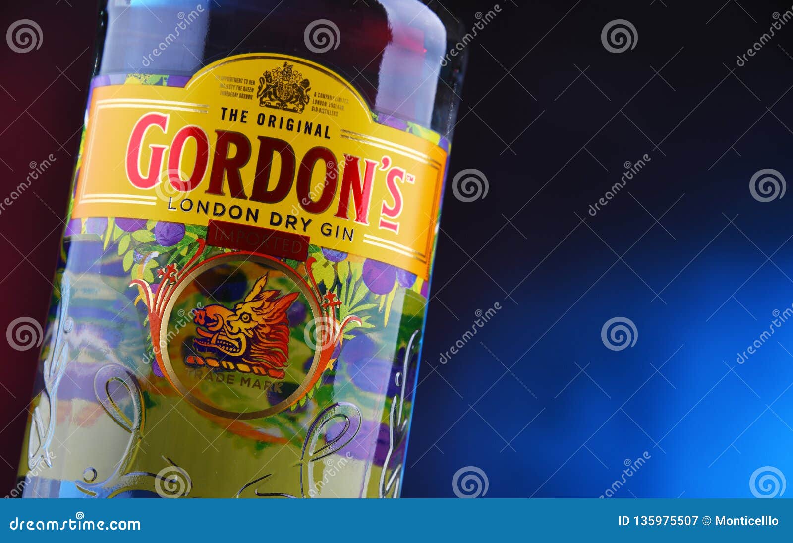Bottle of Gordon`s London Dry Gin Editorial Photography - Image of ...