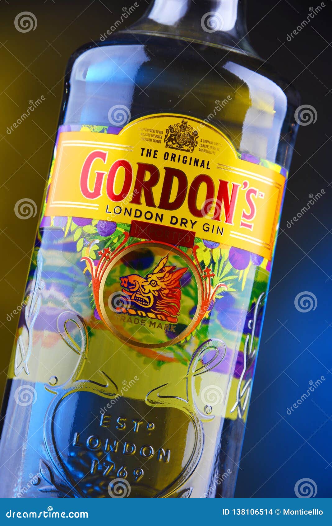 Bottle of Gordon S London Dry Gin Editorial Stock Image - Image of ...