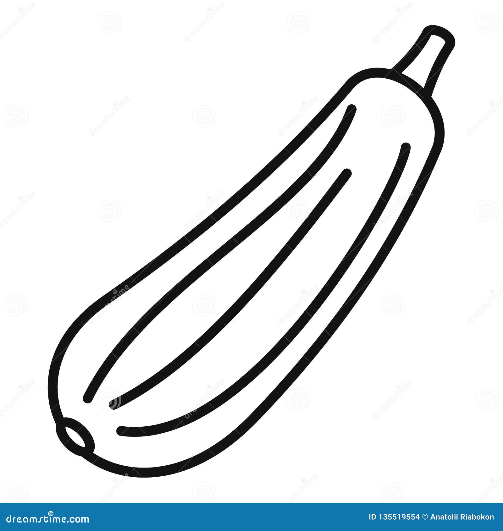 Bottle Gourd Icon, Outline Style Stock Vector Illustration of healthy