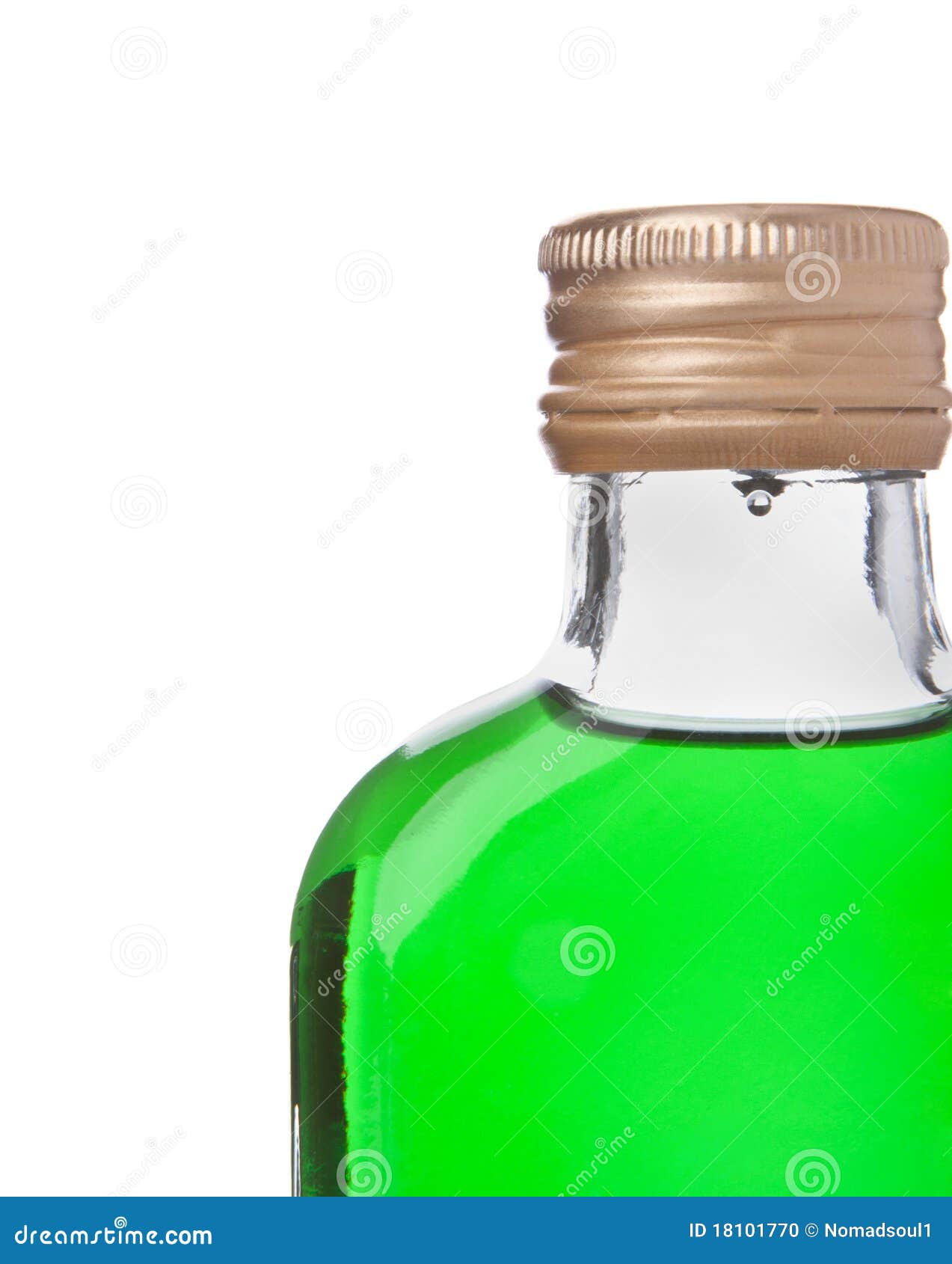 Bottle with green alcohol stock photo. Image of liqueur - 18101770