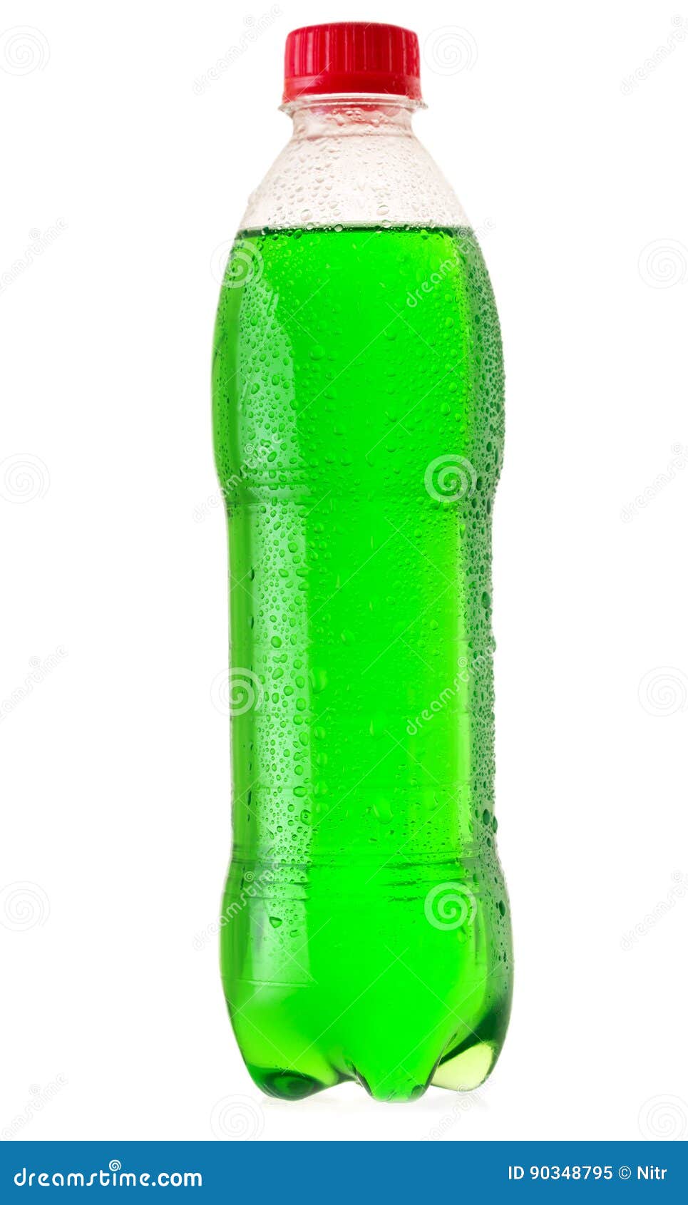 Bottle of Green Soda Isolated on White Background Stock Image Image