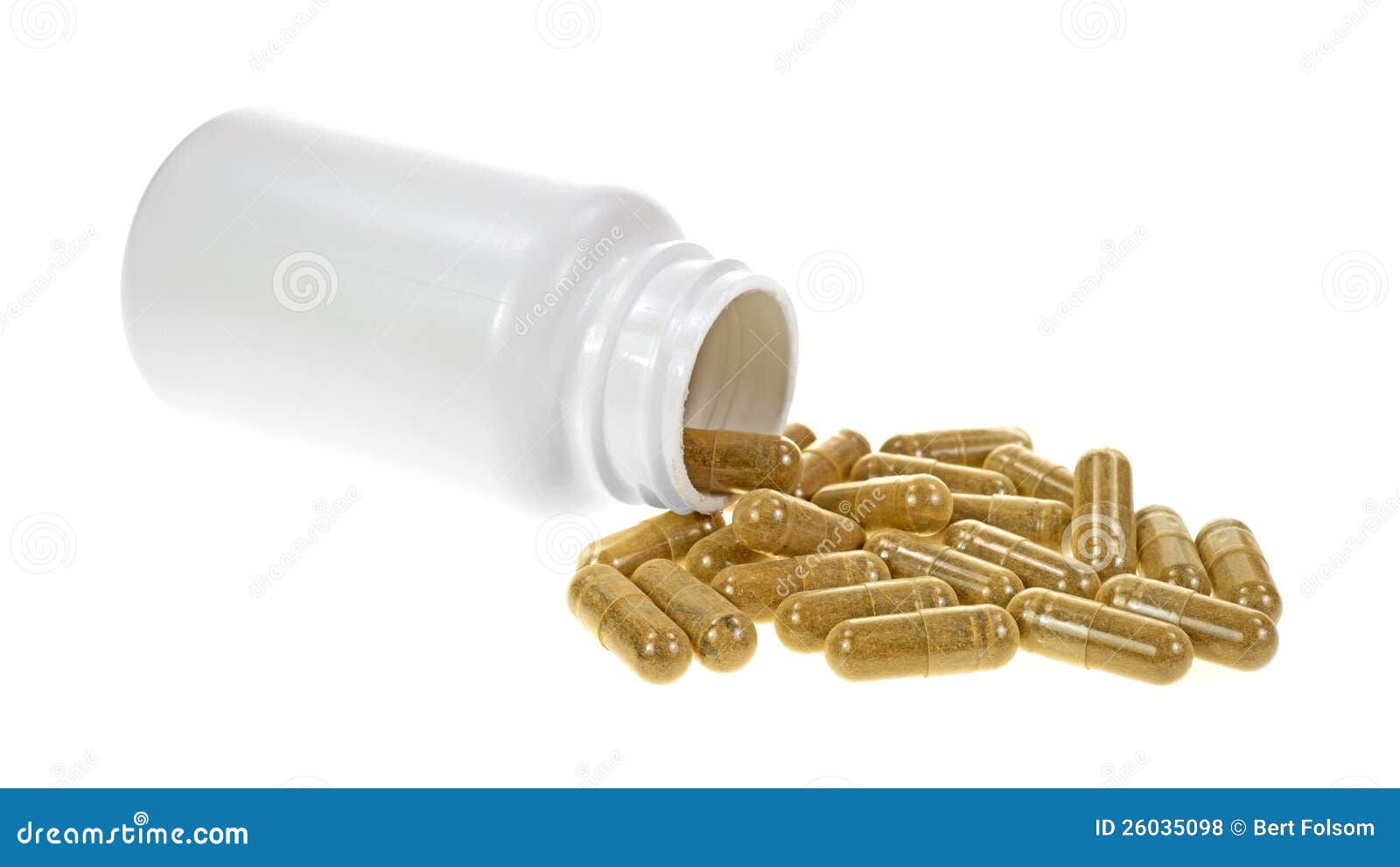 bottle of green tea extract capsules spilling