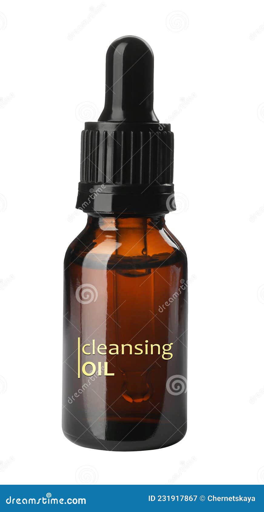 Bottle of Hydrophilic Oil Isolated on White. Makeup Remover Stock Image