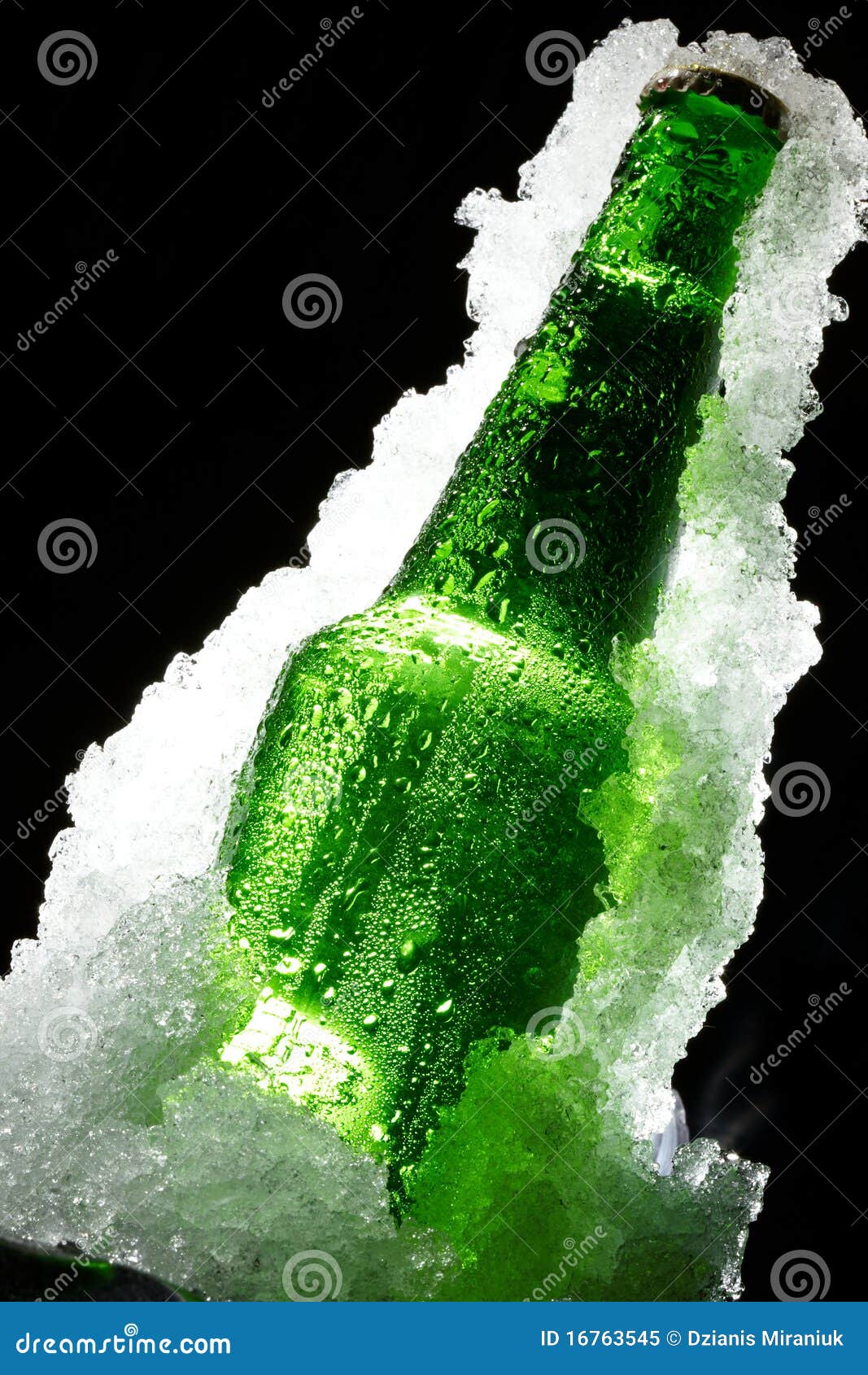 Bottle in ice stock image. Image of bottled, alcoholism 16763545