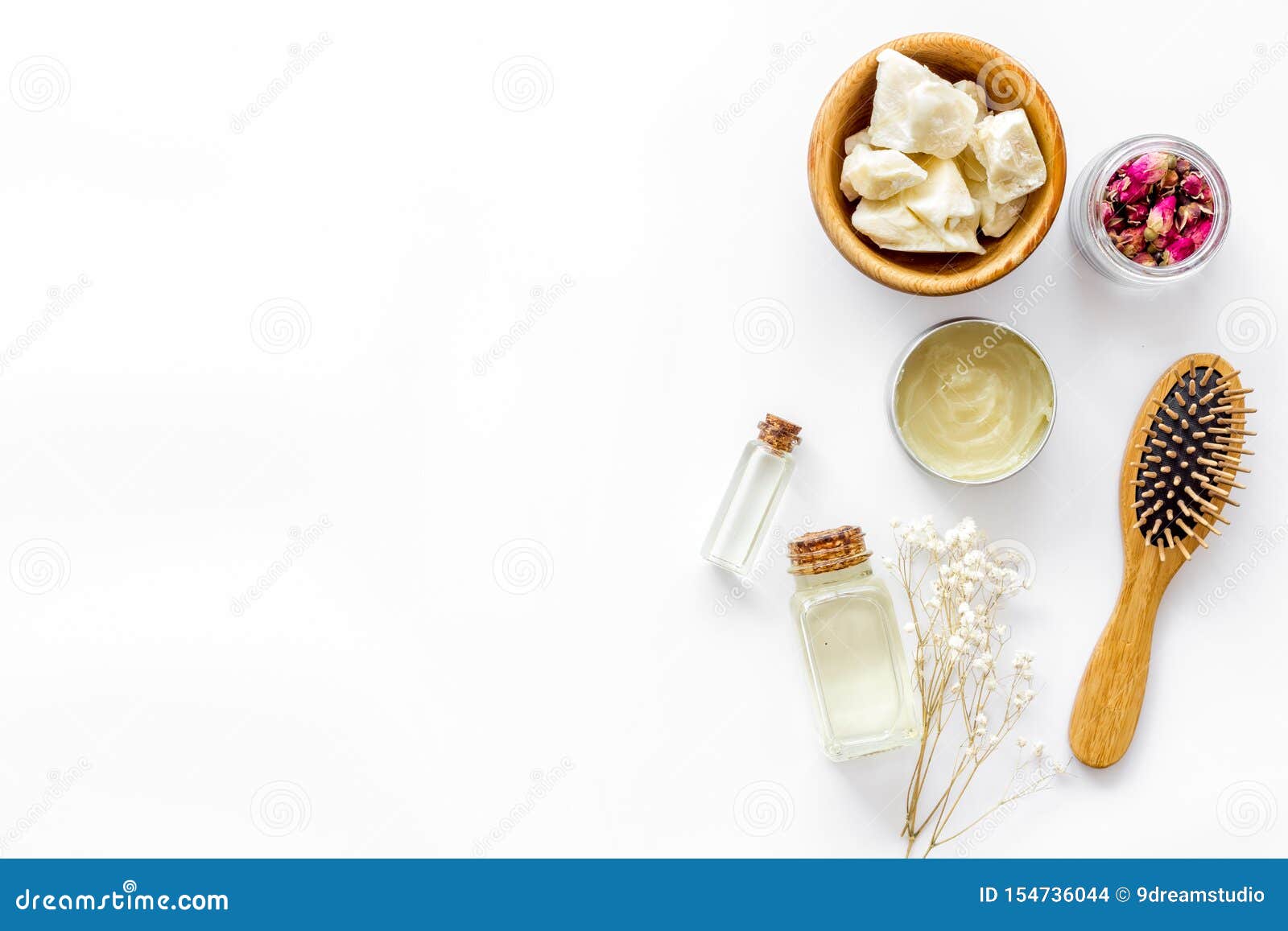 Download Bottle With Jojoba, Argan Or Coconut Oil, Styling, Comb For Hair Style On White Background Top ...