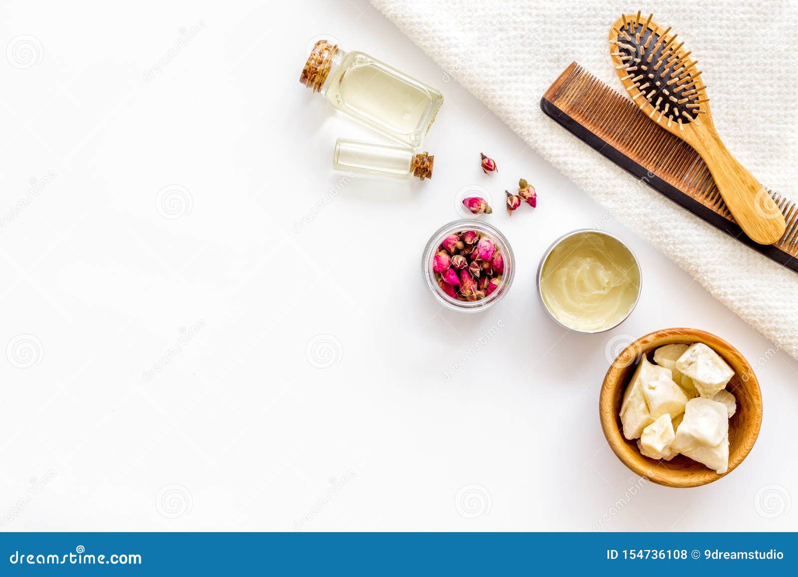 Download Bottle With Jojoba, Argan Or Coconut Oil, Styling, Comb For Hair Style On White Background Top ...