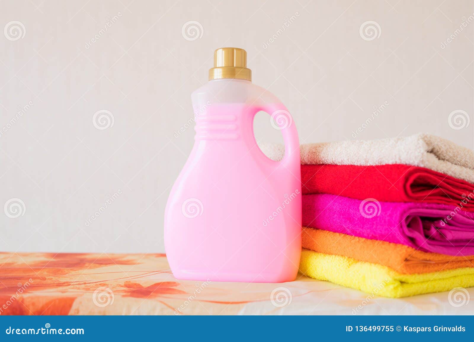 Bottle of Pink Laundry Softener Stock Image Image of cotton, care