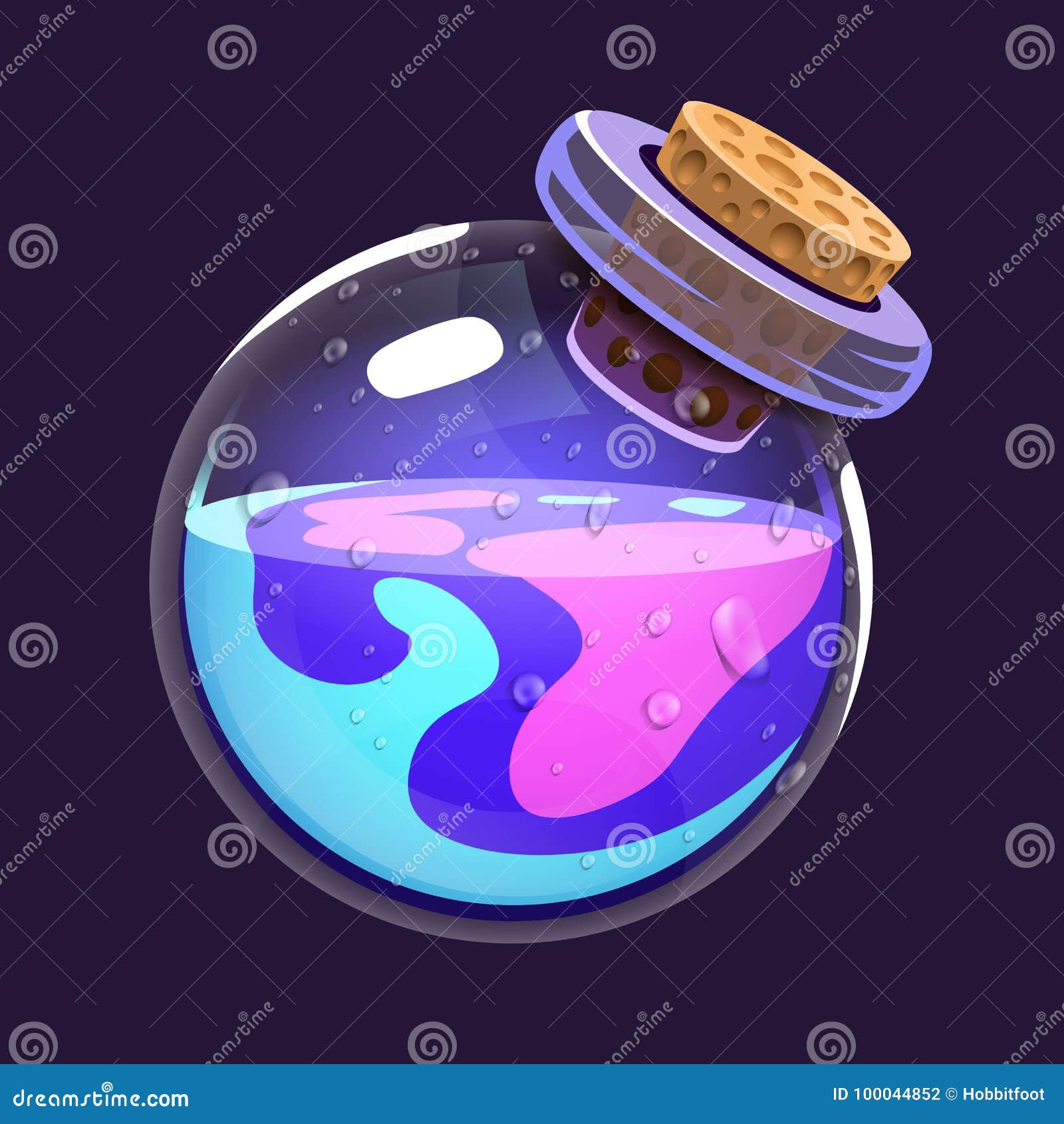 Bottle of Magic. Game Icon of Magic Elixir. Interface for Rpg or Match3