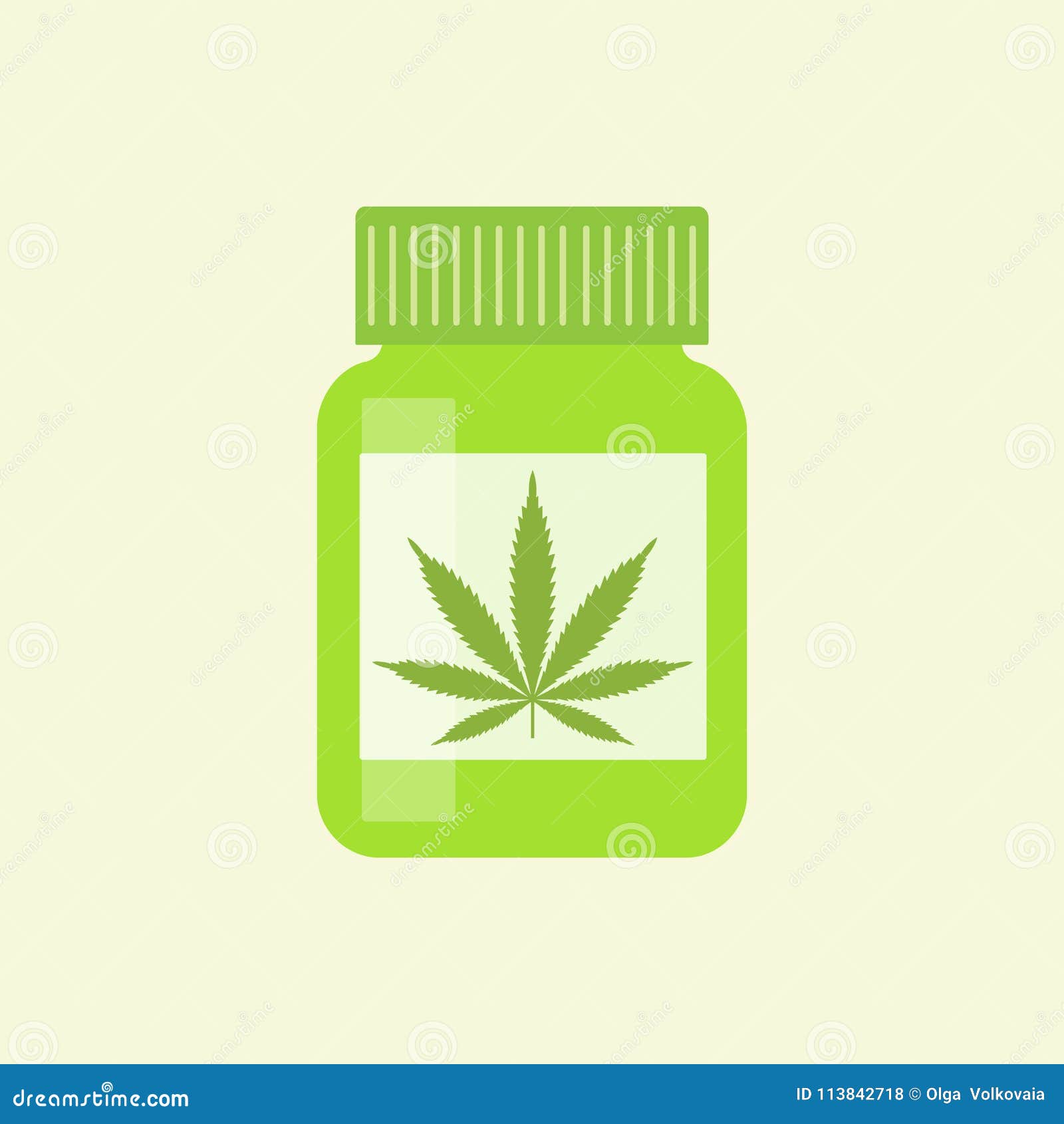 Bottle with Medical Marijuana and Medical Cannabis Pills Marijuana