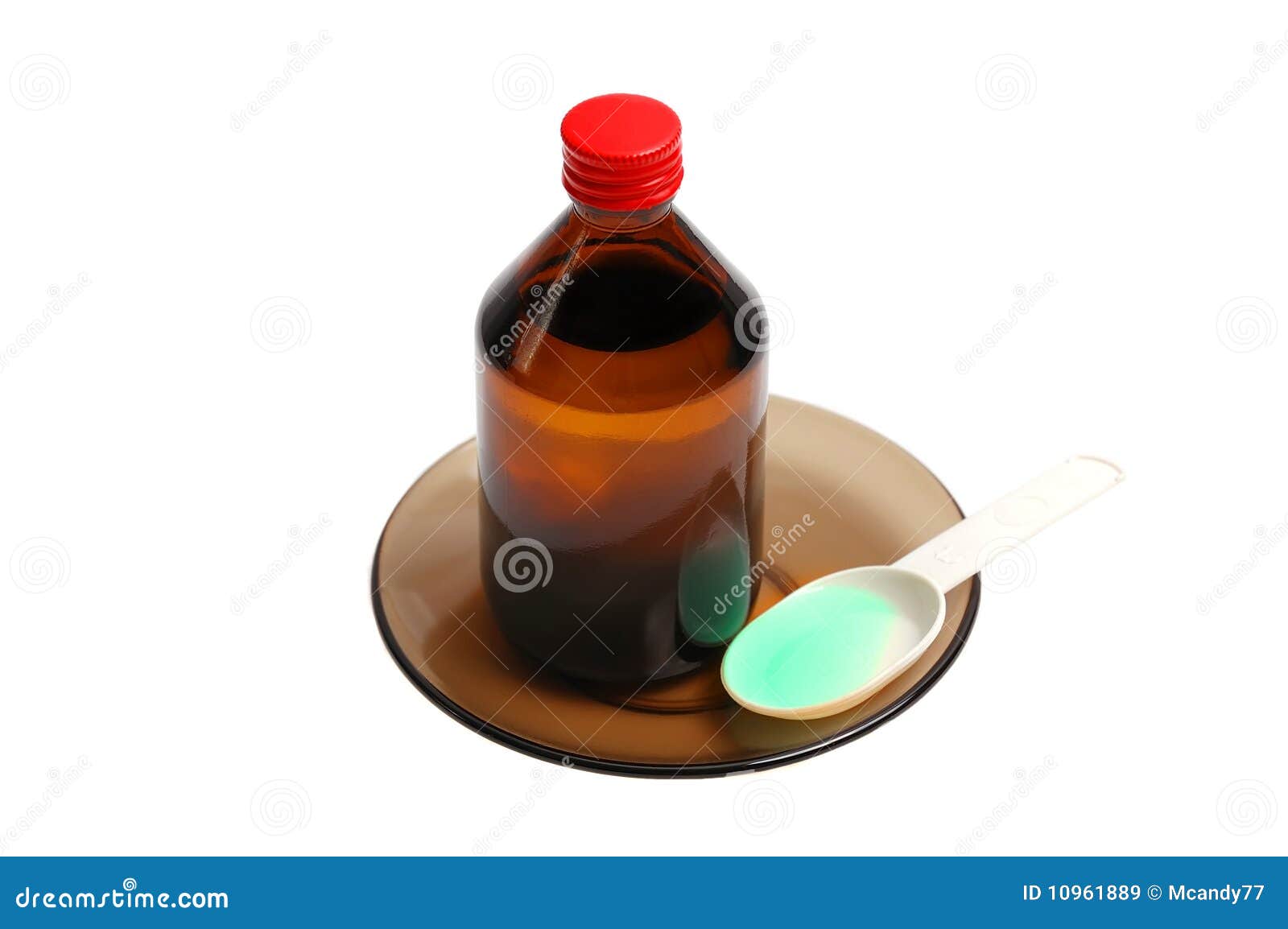 Bottle with a Medicine and a Spoon Stock Image Image of syrup, saucer