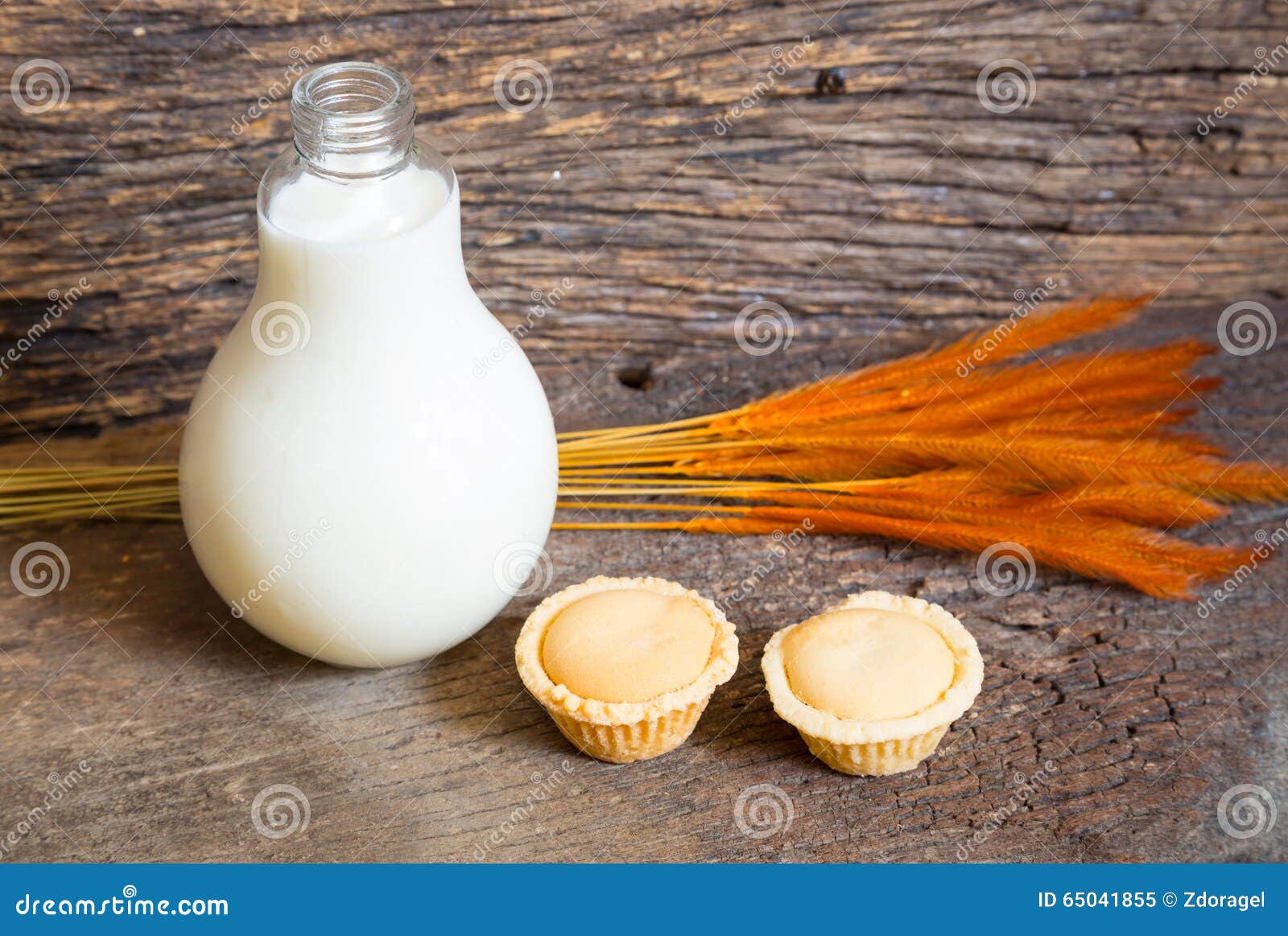 Bottle of Milk and Mini Pie Apple on Old Wood Stock Image Image of golden, macro 65041855